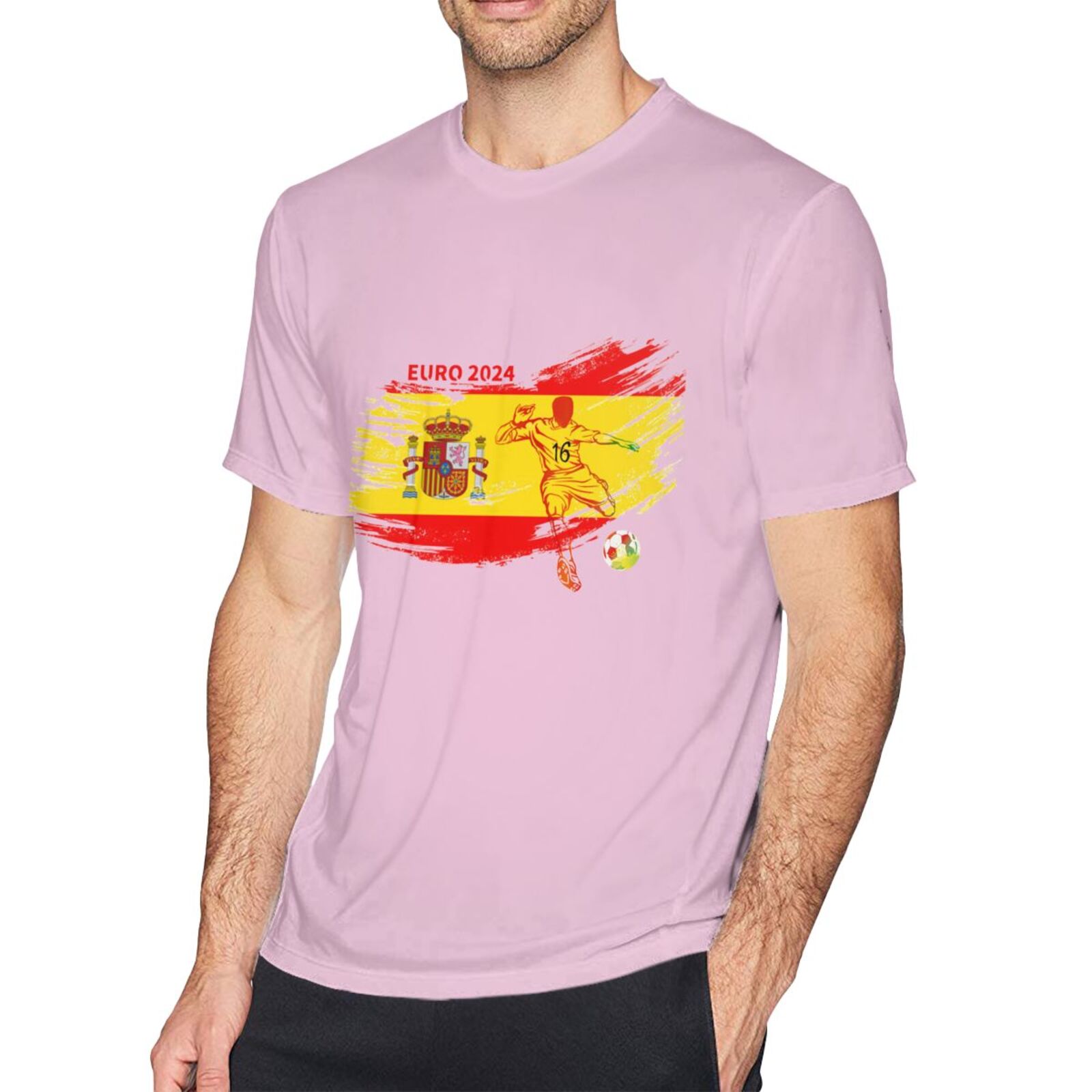 Men's Spain EURO 2024 Basic Short Sleeve T-Shirt BST1752 - Soccerfana