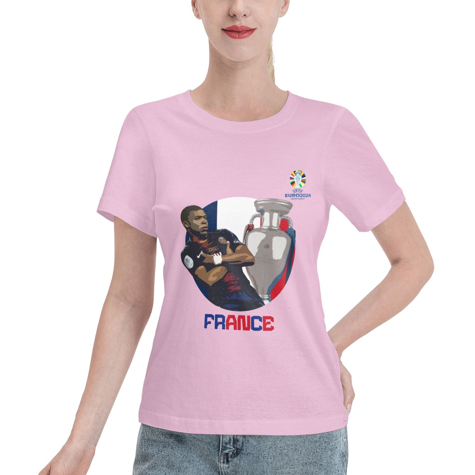 Women's France EURO 2024 Basic Short Sleeve T-Shirt WBT1730 - Soccerfana