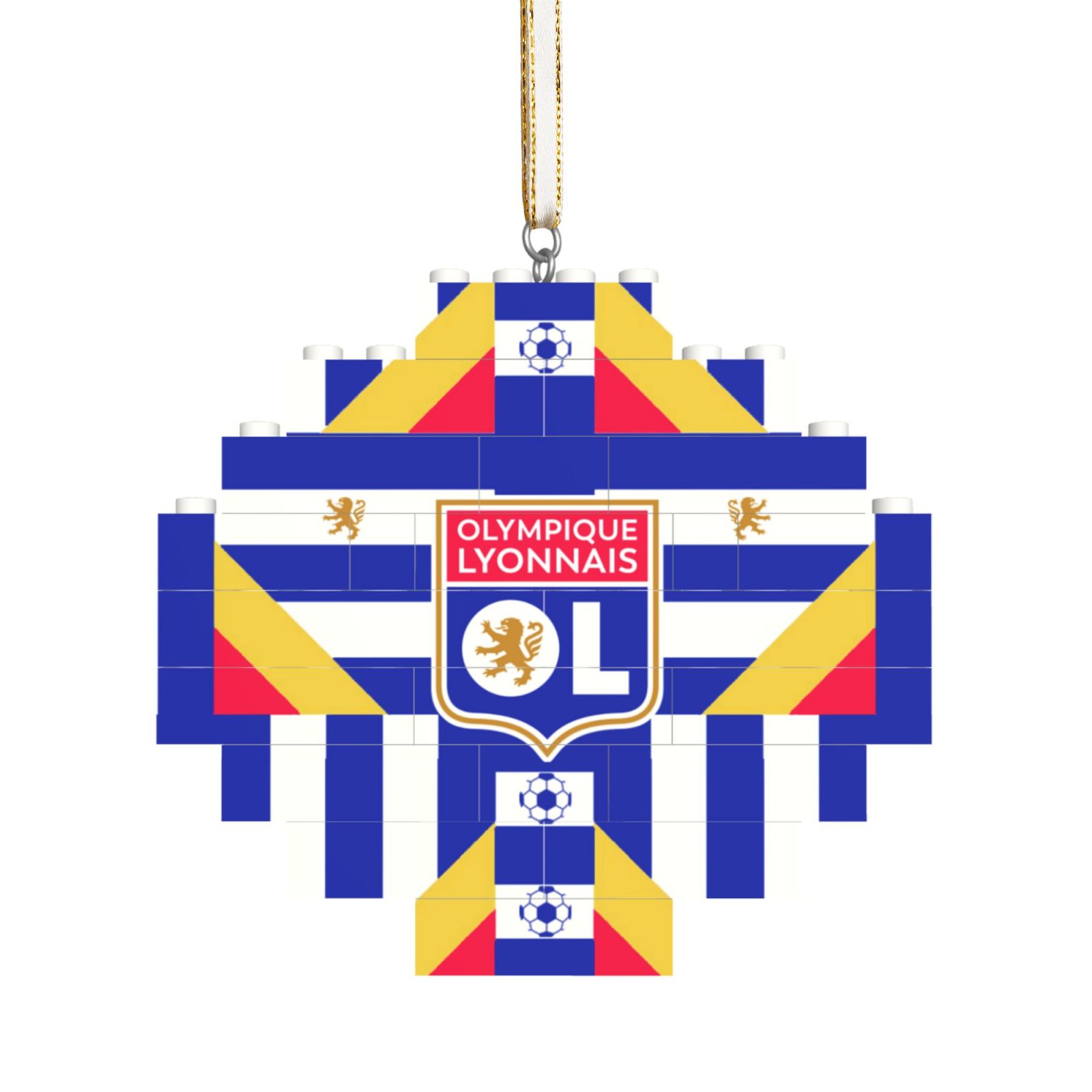 Olympique Lyonnais Building Block Puzzle Ornament BBP2012 - Soccerfana