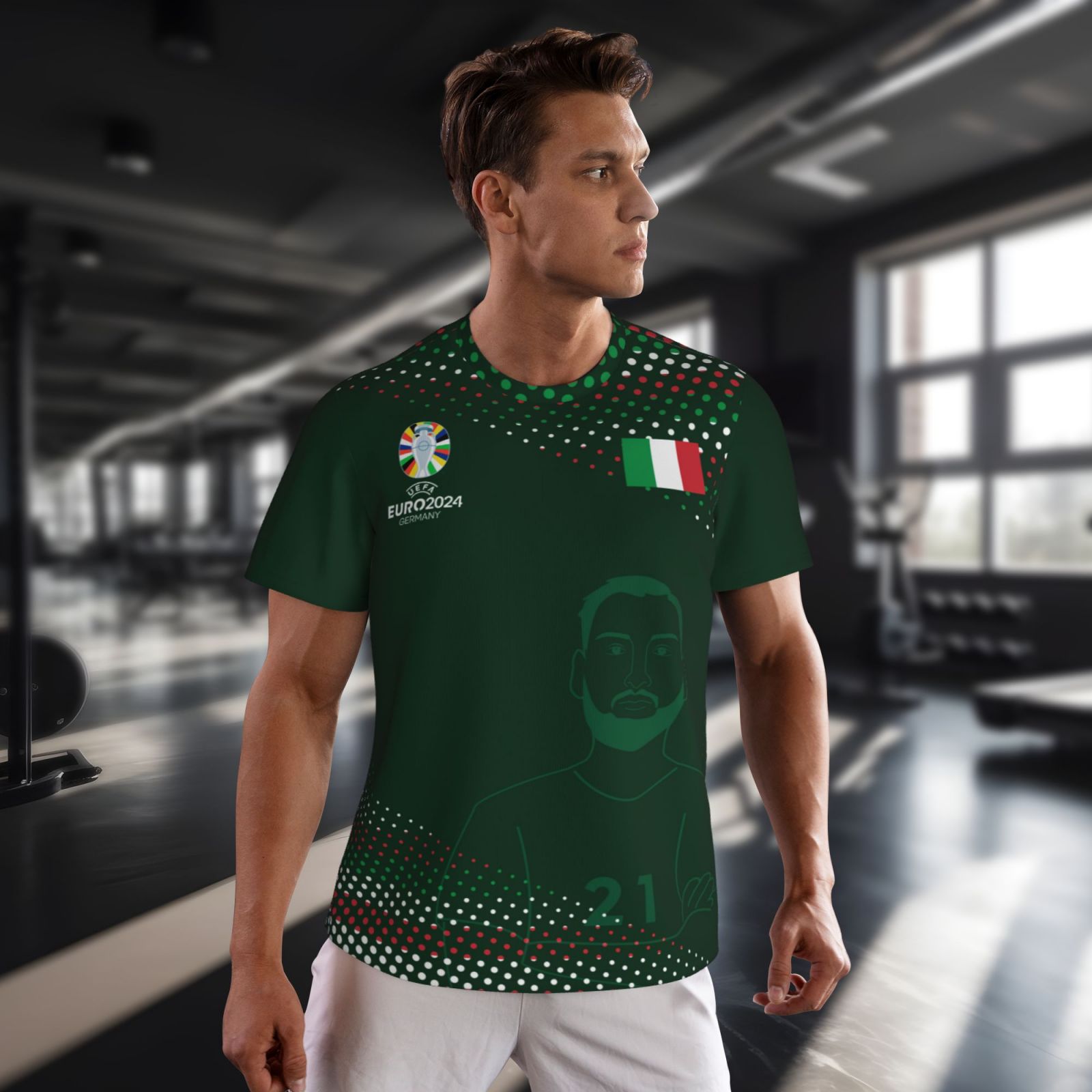 Men's Italy EURO 2024 Short Sleeved Mesh T-Shirt SMT1743 - Soccerfana