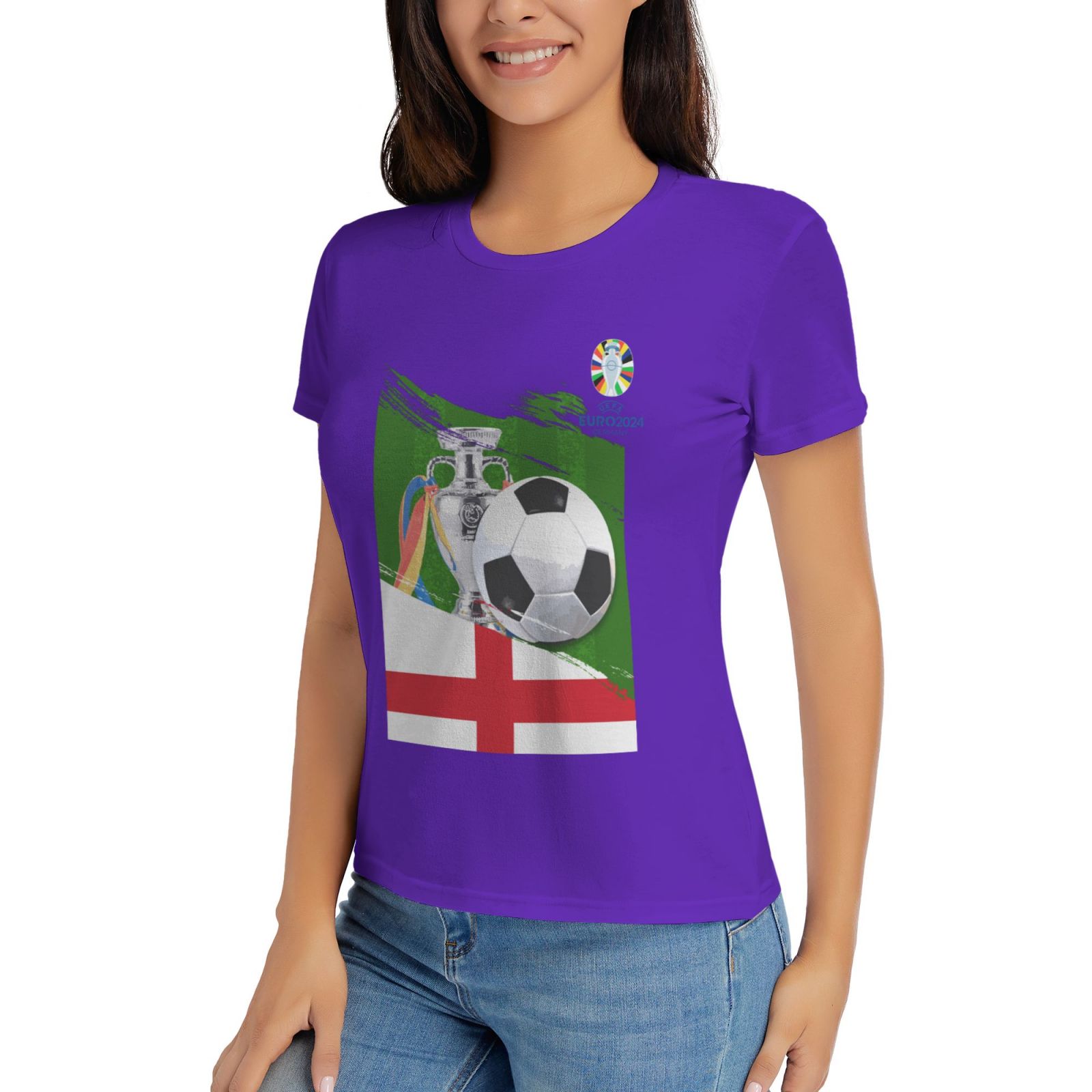 Women's England EURO 2024 Basic Short Sleeve T-Shirt WBT1682 - Soccerfana