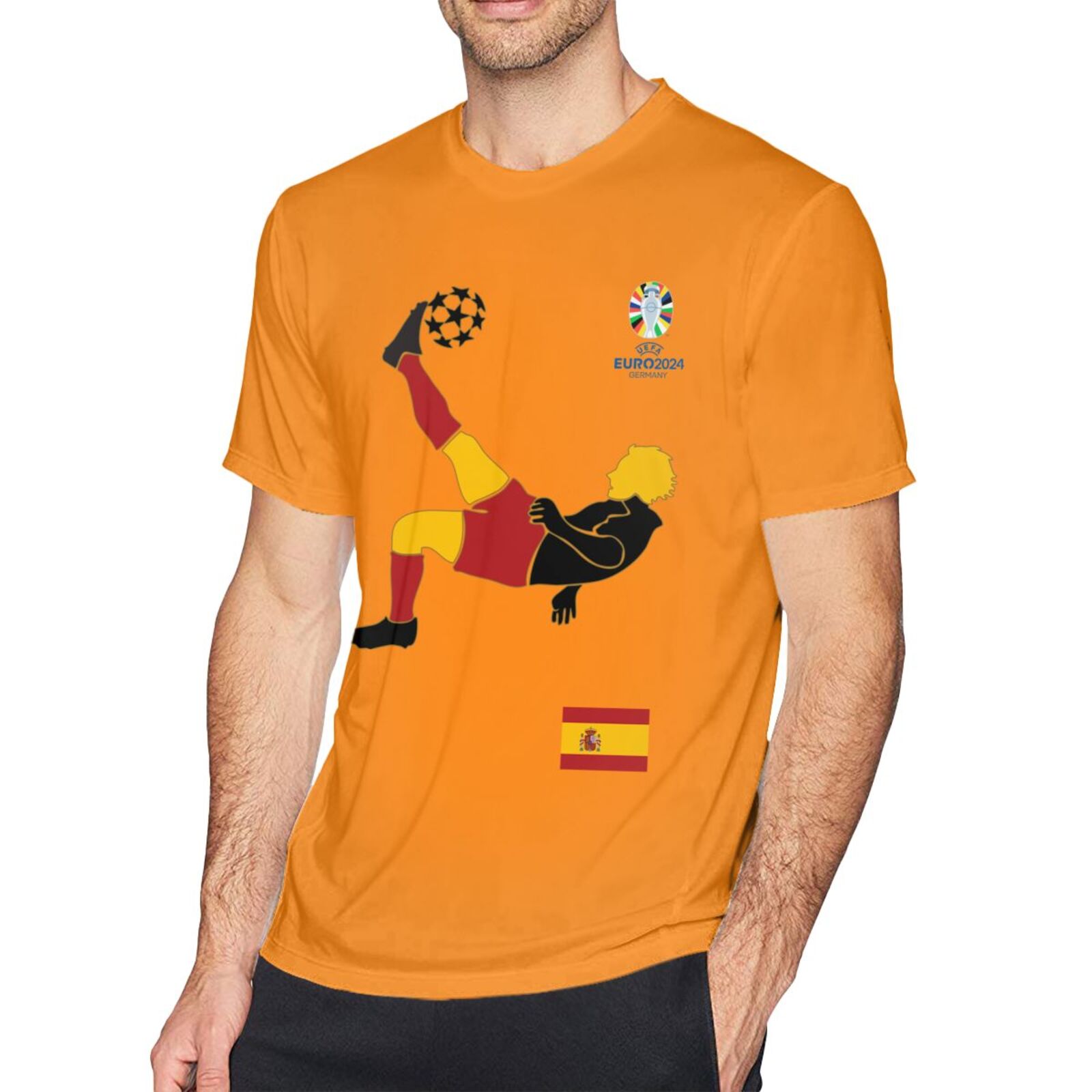 Men's Spain EURO 2024 Basic Short Sleeve T-Shirt BST1724 - Soccerfana