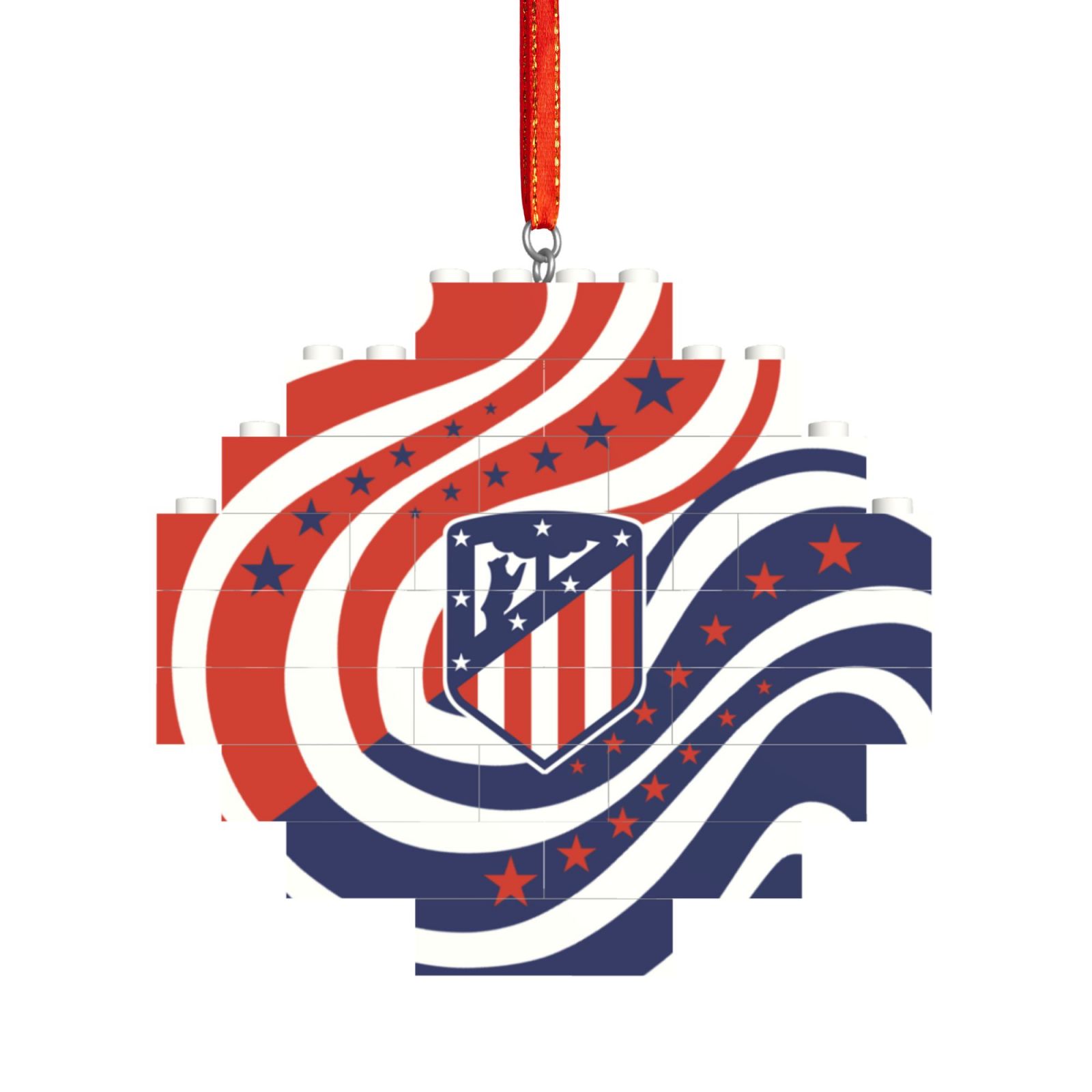 Atletico Madrid Building Block Puzzle Ornament BBP2018 - Soccerfana