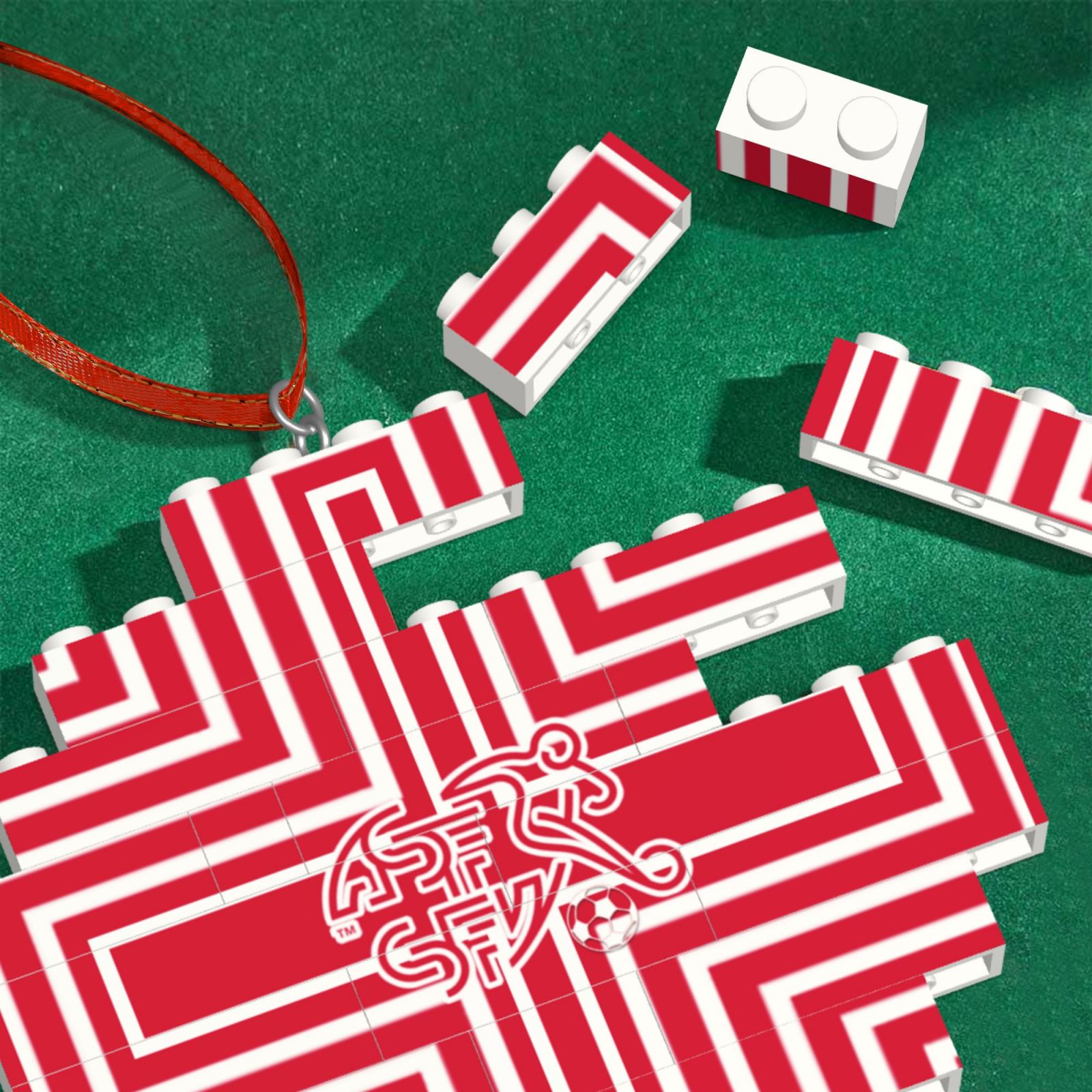 Switzerland Building Block Puzzle Ornament BBP2028 - Soccerfana