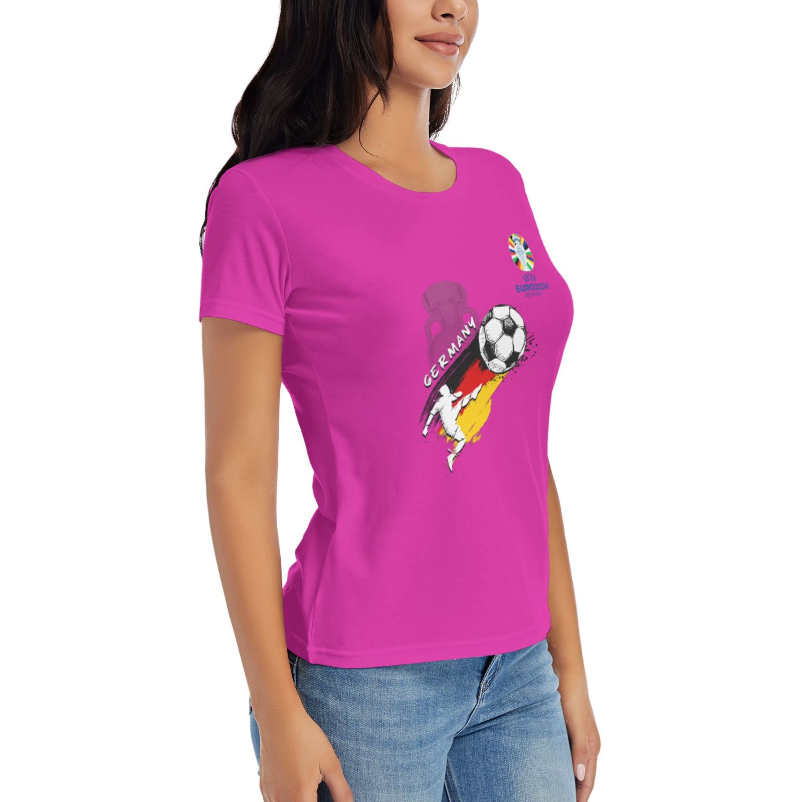 Women's Germany EURO 2024 Basic Short Sleeve T-Shirt WBT1680 - Soccerfana