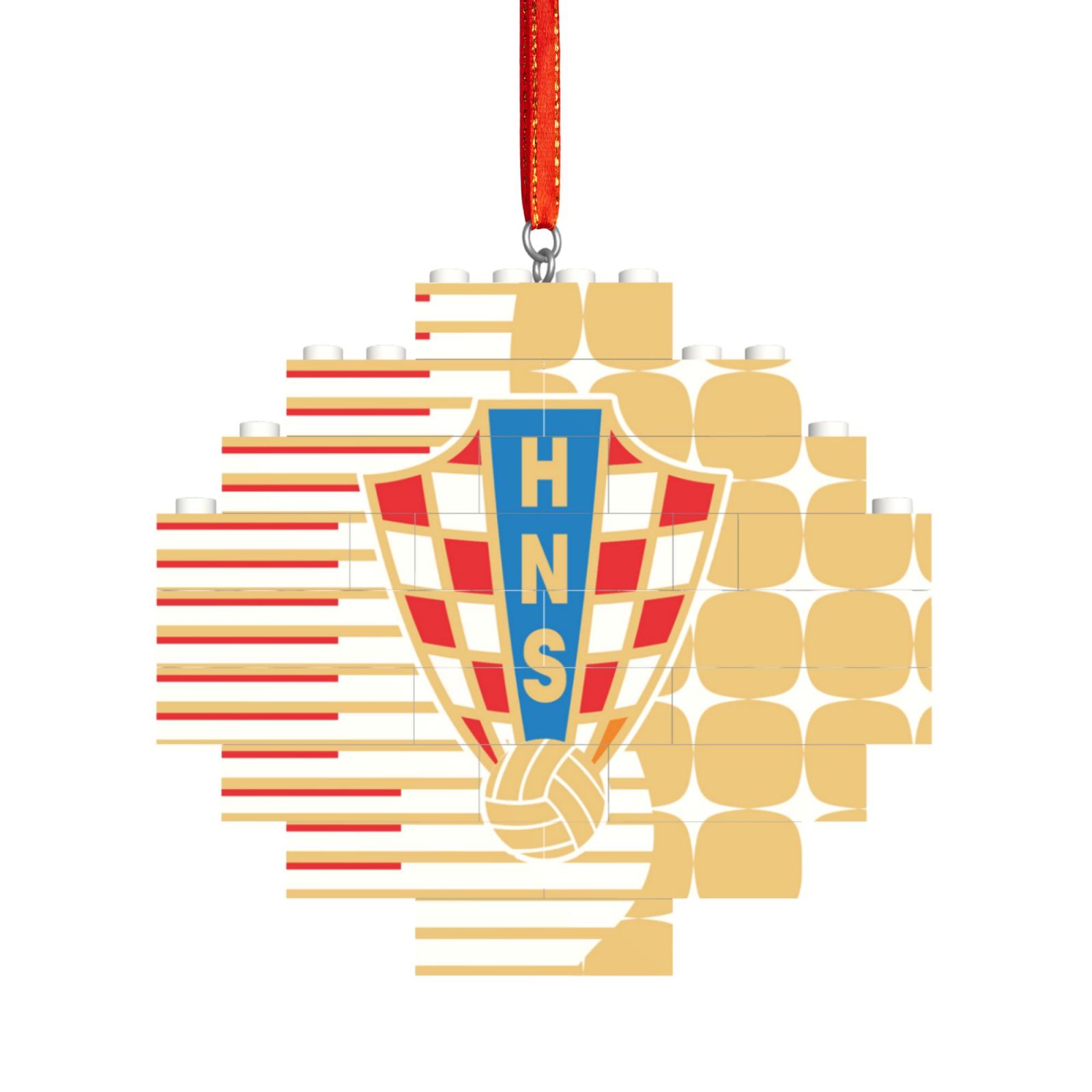 Croatia Building Block Puzzle Ornament BBP2110 - Soccerfana