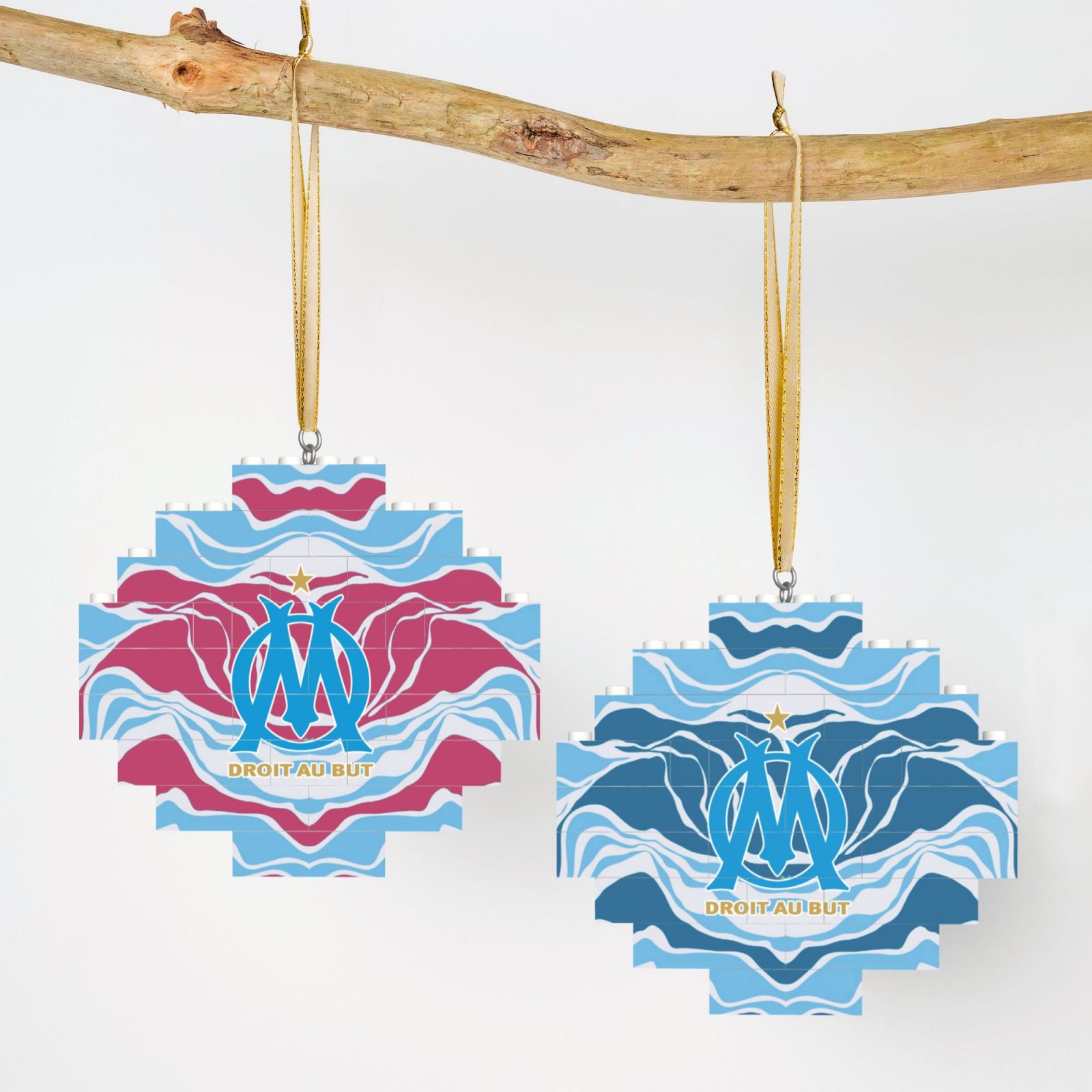 Olympique Marseille Building Block Puzzle Ornament BBP2020 - Soccerfana