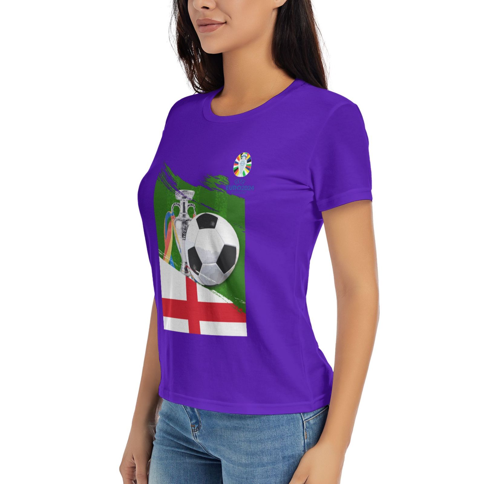 Women's England EURO 2024 Basic Short Sleeve T-Shirt WBT1682 - Soccerfana