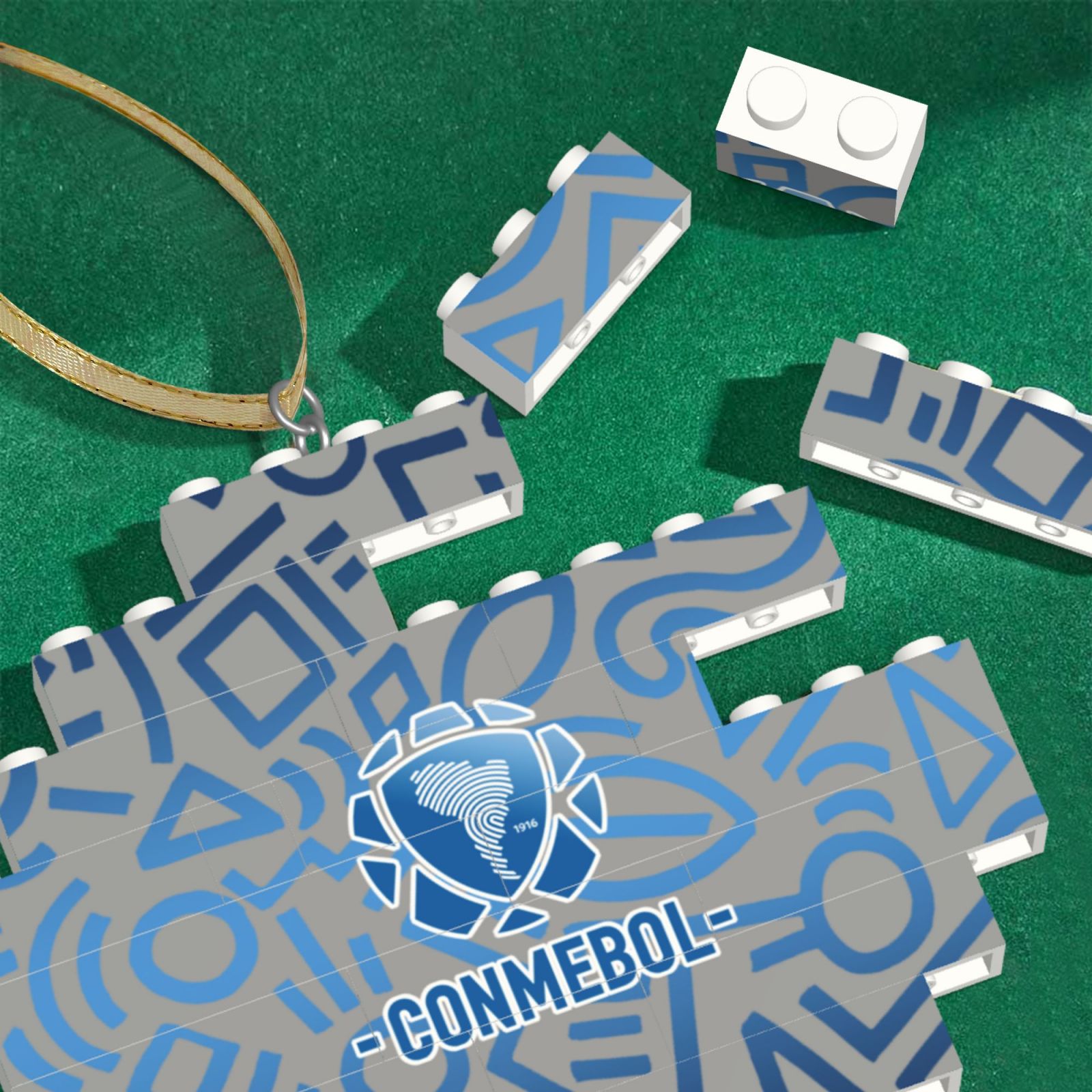 South American Building Block Puzzle Ornament BBP1987 - Soccerfana