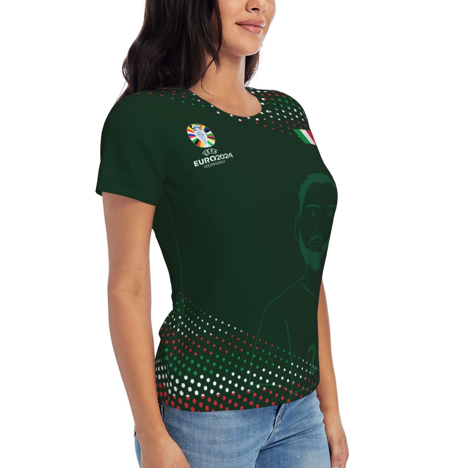 Women's Italy EURO 2024 Short Sleeve T-Shirt WST1744 - Soccerfana