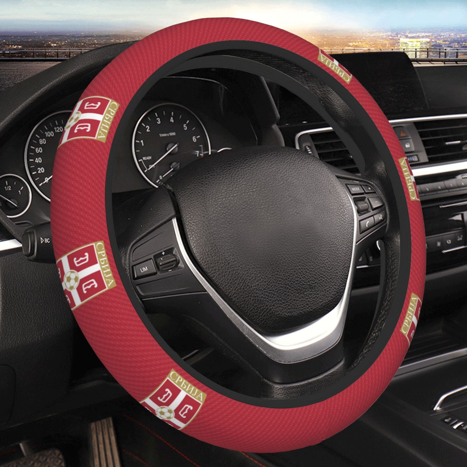 Serbia Steering Wheel Cover ESW2379 - Soccerfana