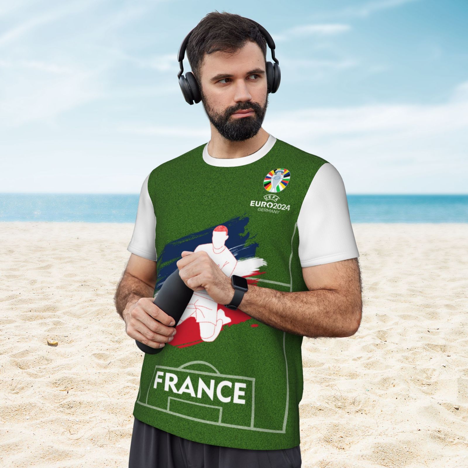 Men's France EURO 2024 Short Sleeved Mesh T-Shirt SMT1703 - Soccerfana