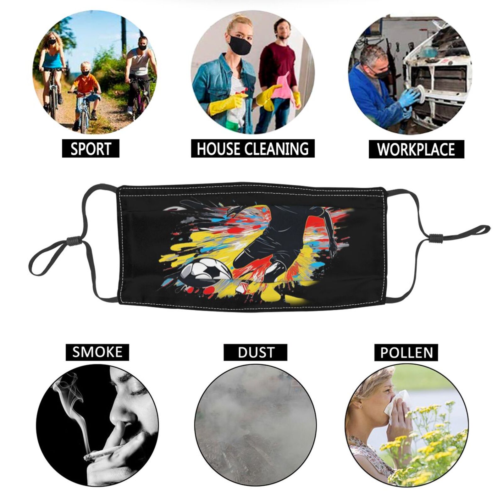 Germany EURO 2024 Adult Dust Mask DMK1761 - Soccerfana