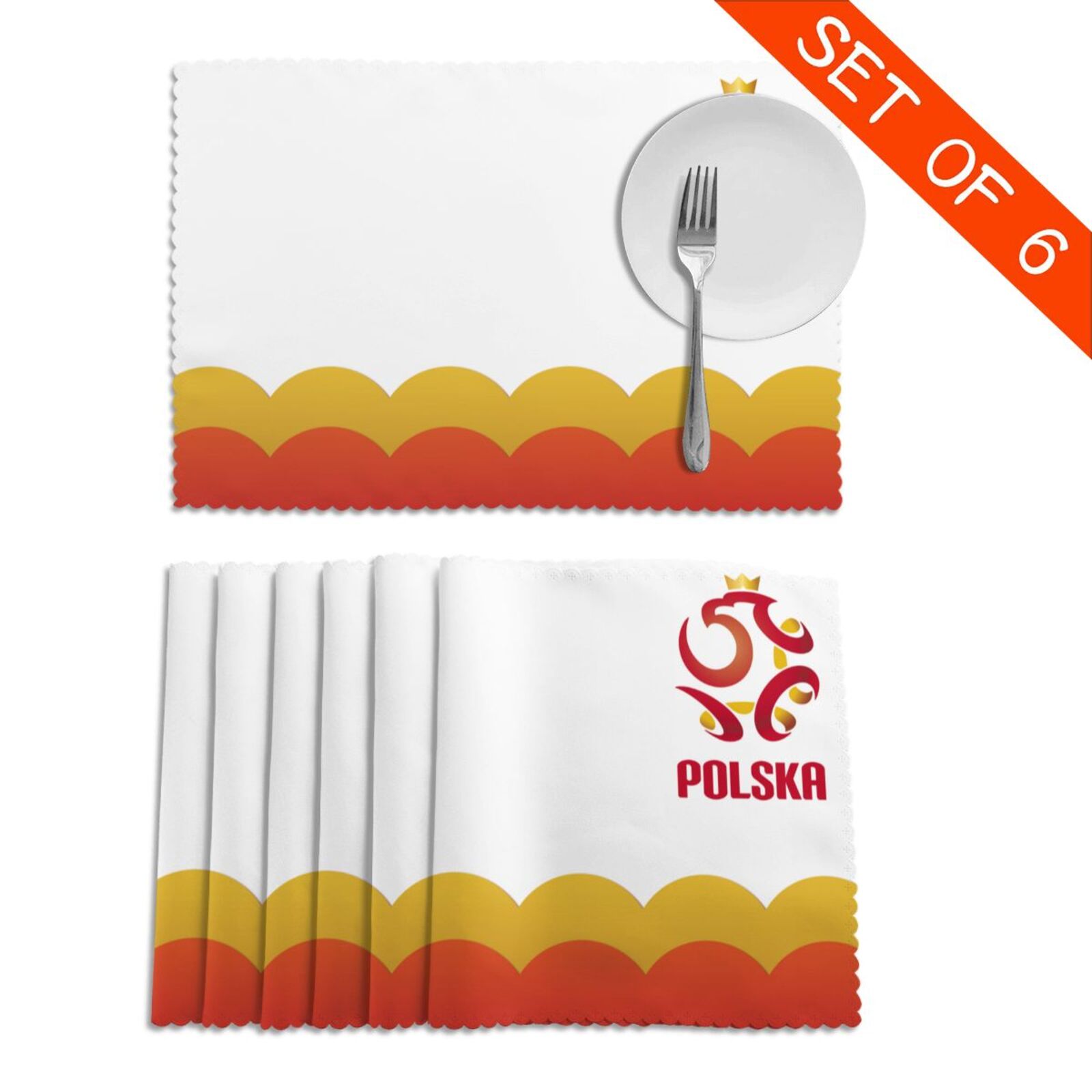 Poland Placemat Set Of 6 PFD2088 - Soccerfana