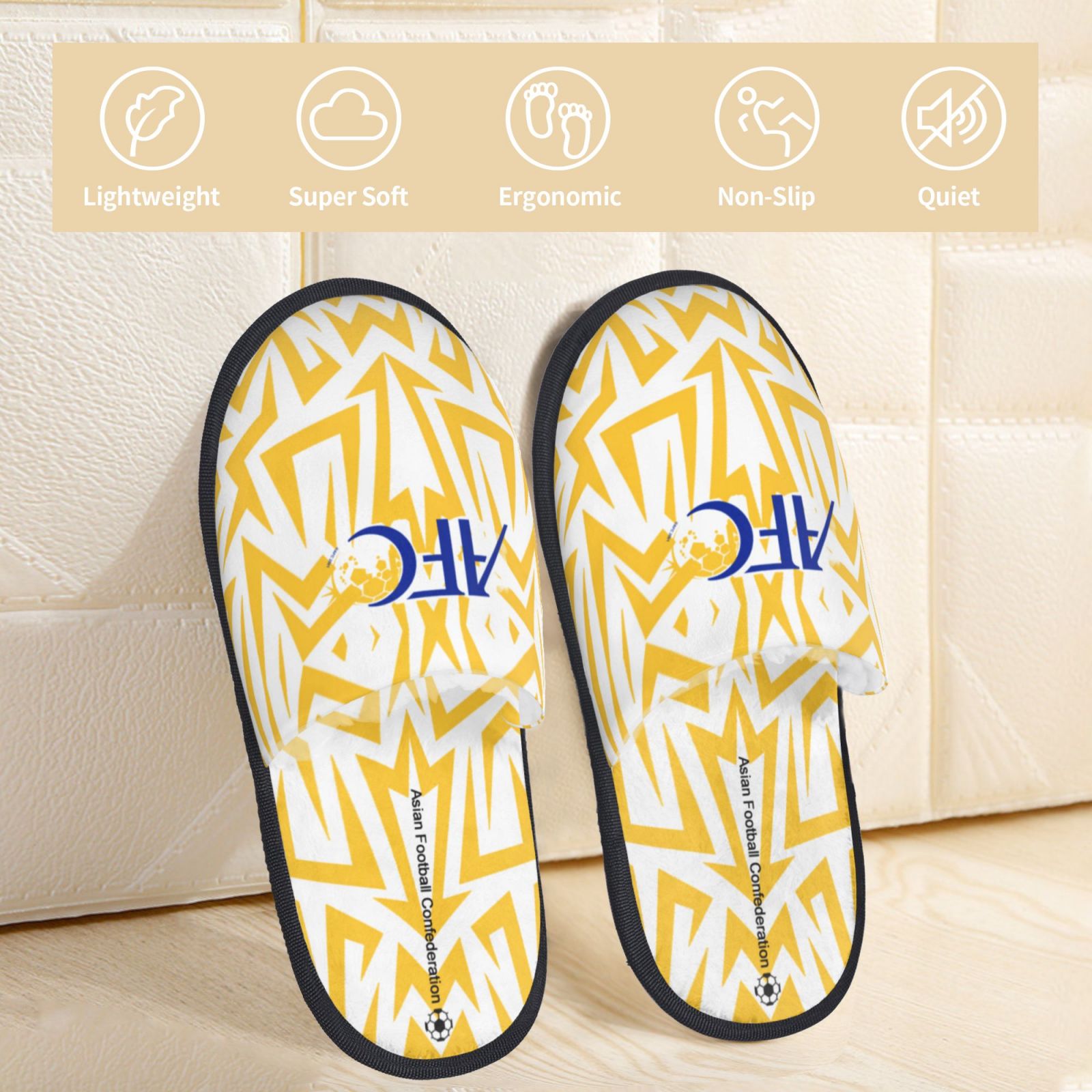 Asian Football Confederation Cotton Slippers FSP2343 - Soccerfana