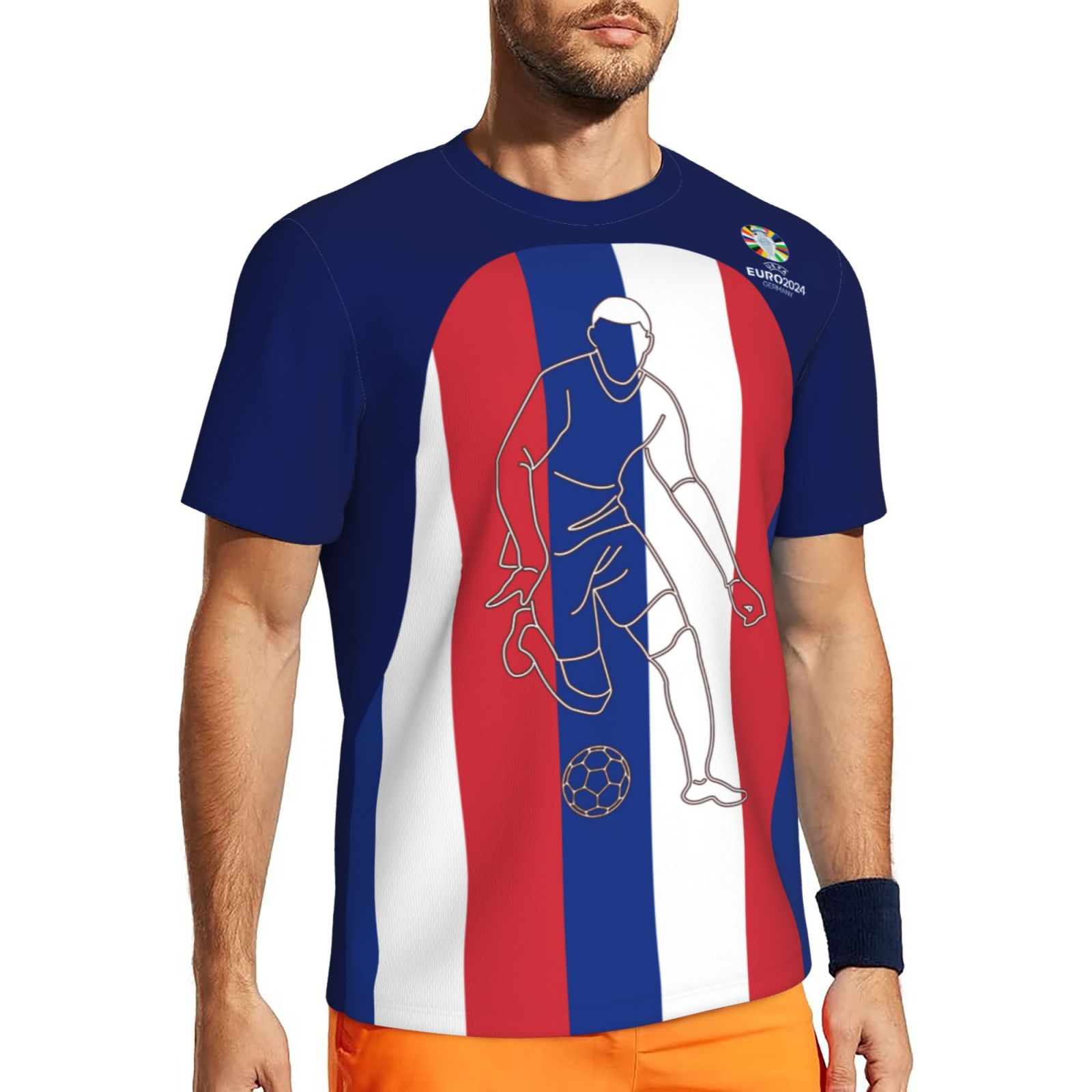 Men's France EURO 2024 Short Sleeved Mesh T-Shirt SMT1734 - Soccerfana