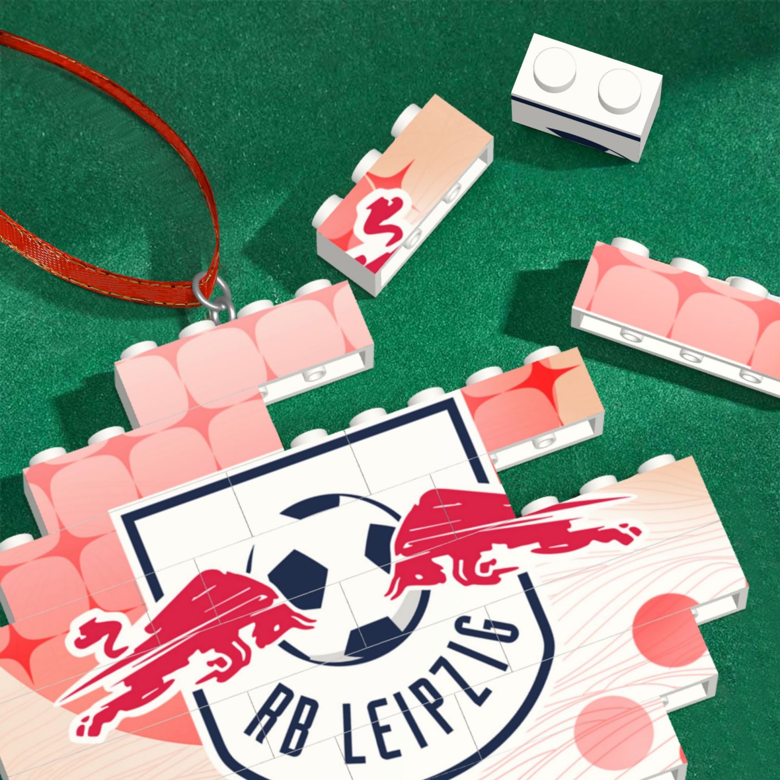 RB Leipzig Building Block Puzzle Ornament BBP2180 - Soccerfana