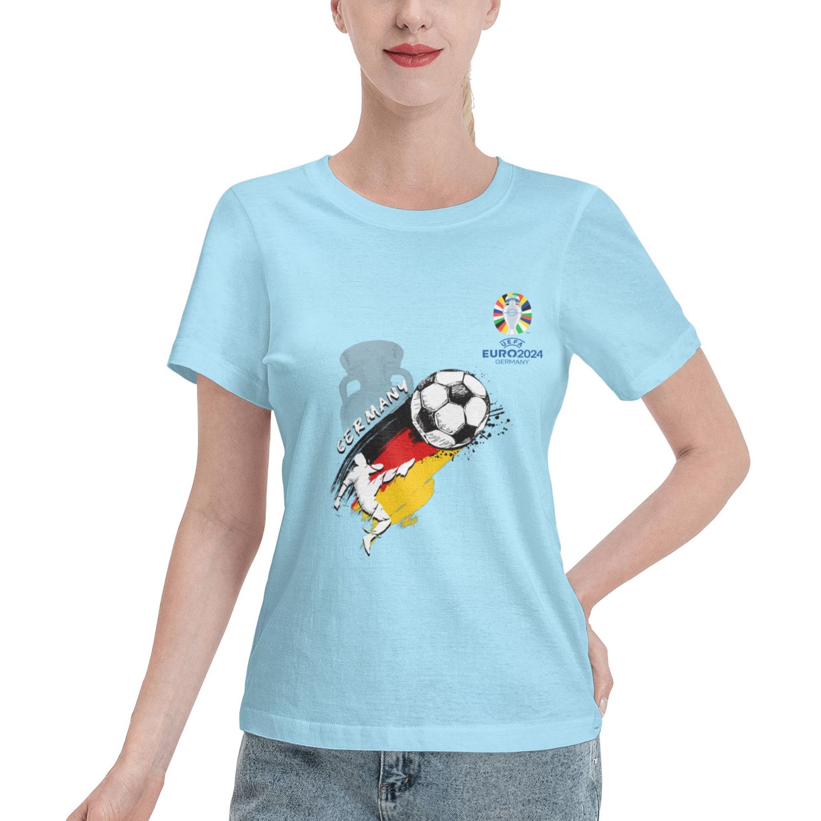 Women's Germany EURO 2024 Basic Short Sleeve T-Shirt WBT1680 - Soccerfana