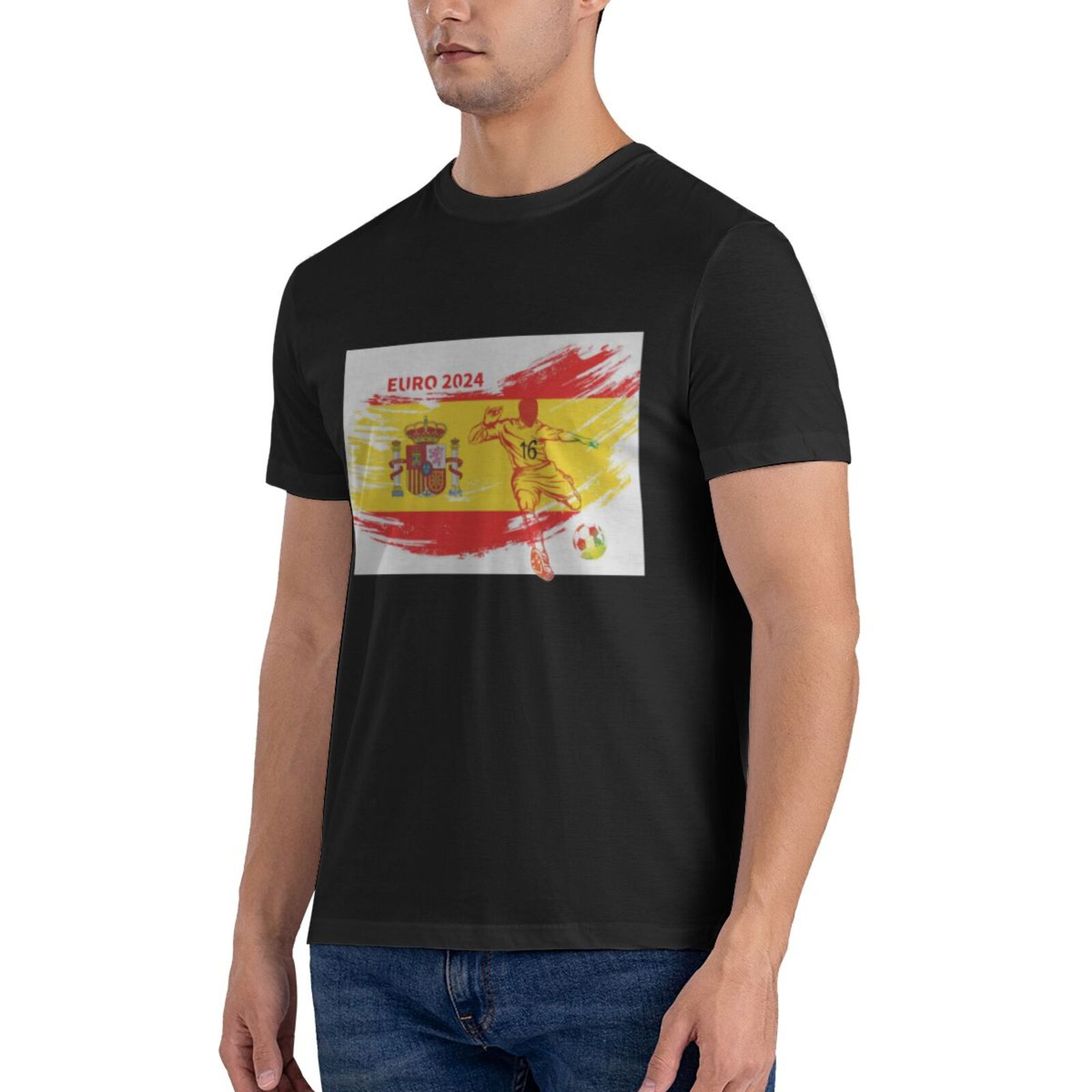 Men's Spain EURO 2024 Basic Short Sleeve T-Shirt BST1753 - Soccerfana