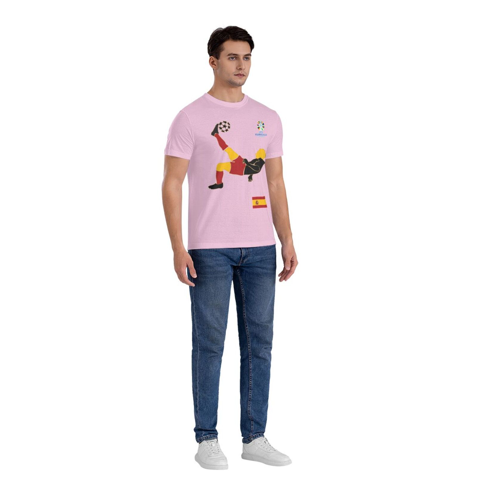 Men's Spain EURO 2024 Basic Short Sleeve T-Shirt BST1724 - Soccerfana