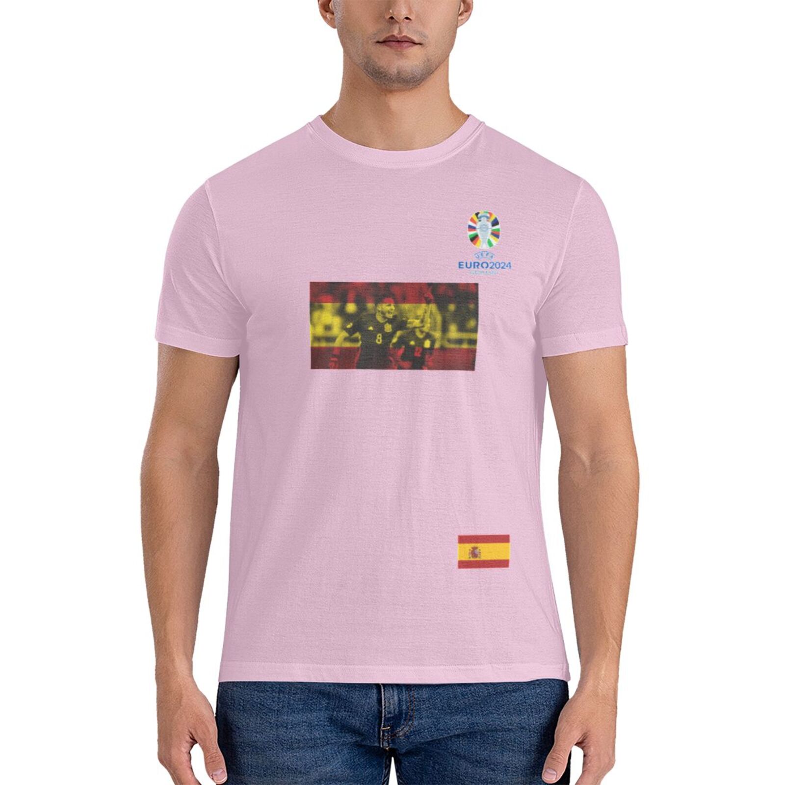 Men's Spain EURO 2024 Basic Short Sleeve T-Shirt BST1739 - Soccerfana