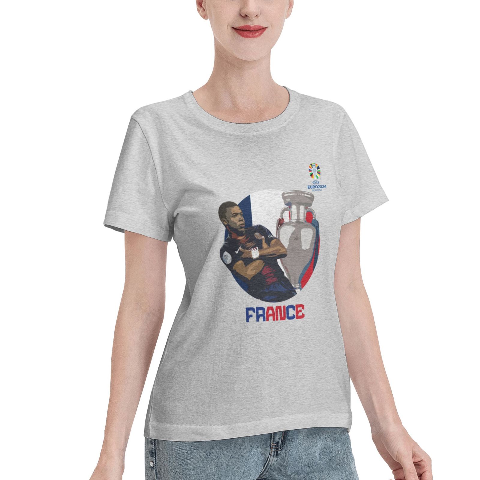 Women's France EURO 2024 Basic Short Sleeve T-Shirt WBT1730 - Soccerfana