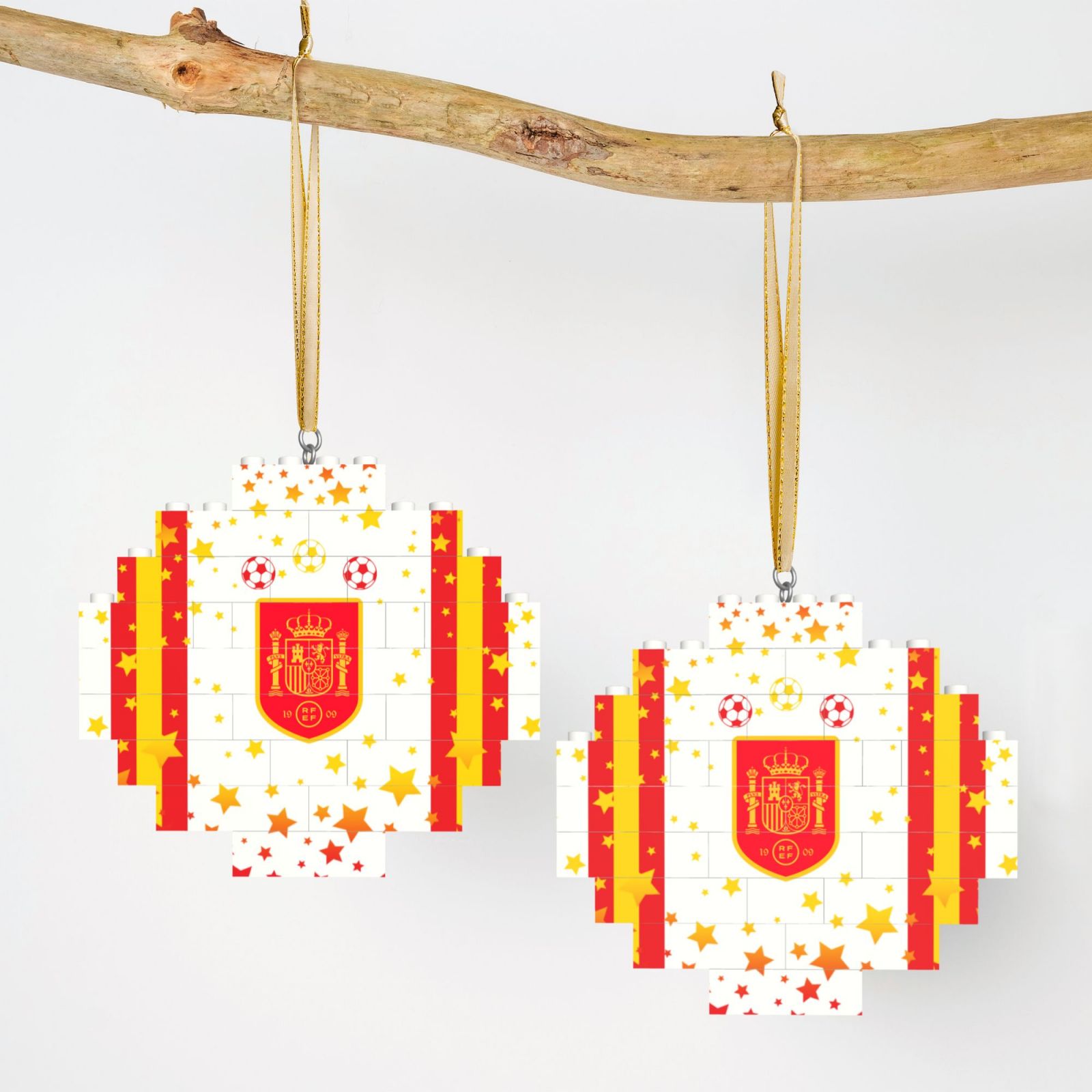 Spain Building Block Puzzle Ornament BBP2026 - Soccerfana