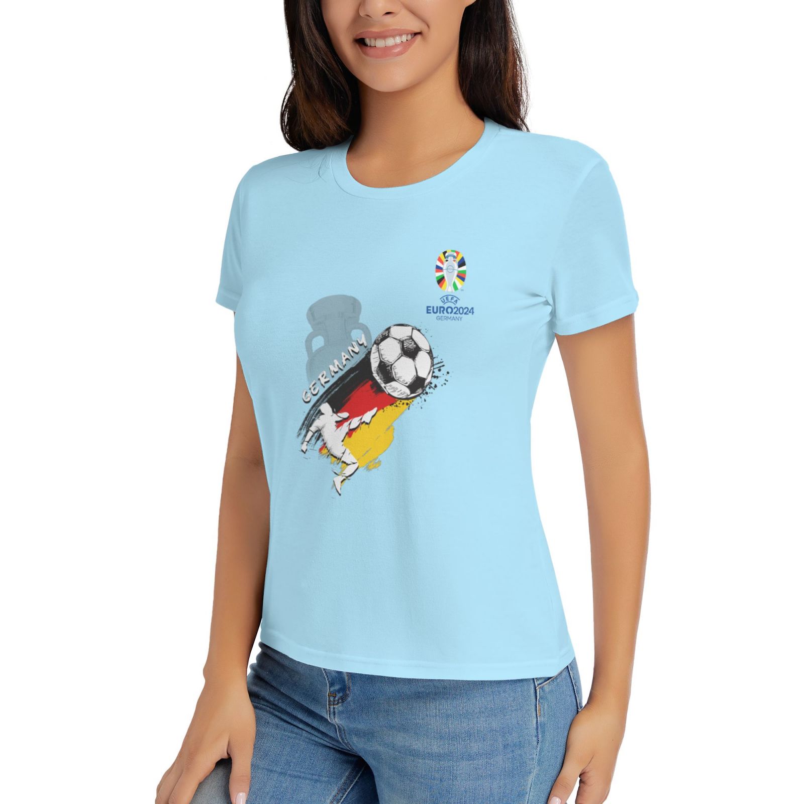 Women's Germany EURO 2024 Basic Short Sleeve T-Shirt WBT1680 - Soccerfana