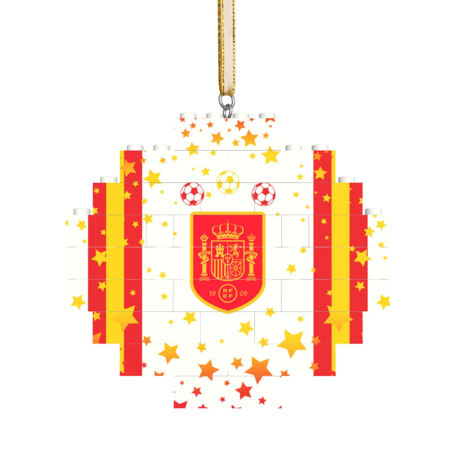 Spain Building Block Puzzle Ornament BBP2026 - Soccerfana