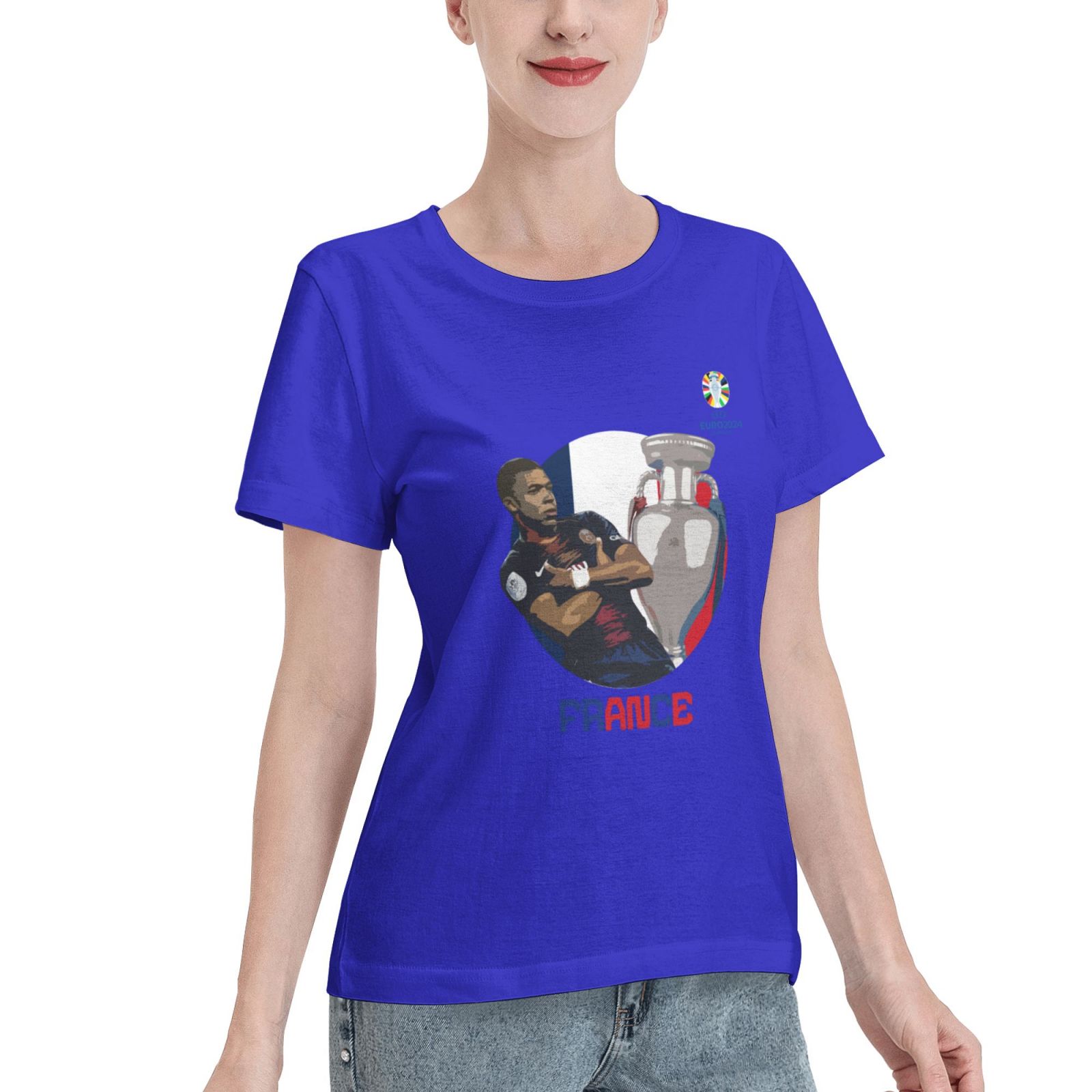 Women's France EURO 2024 Basic Short Sleeve T-Shirt WBT1730 - Soccerfana