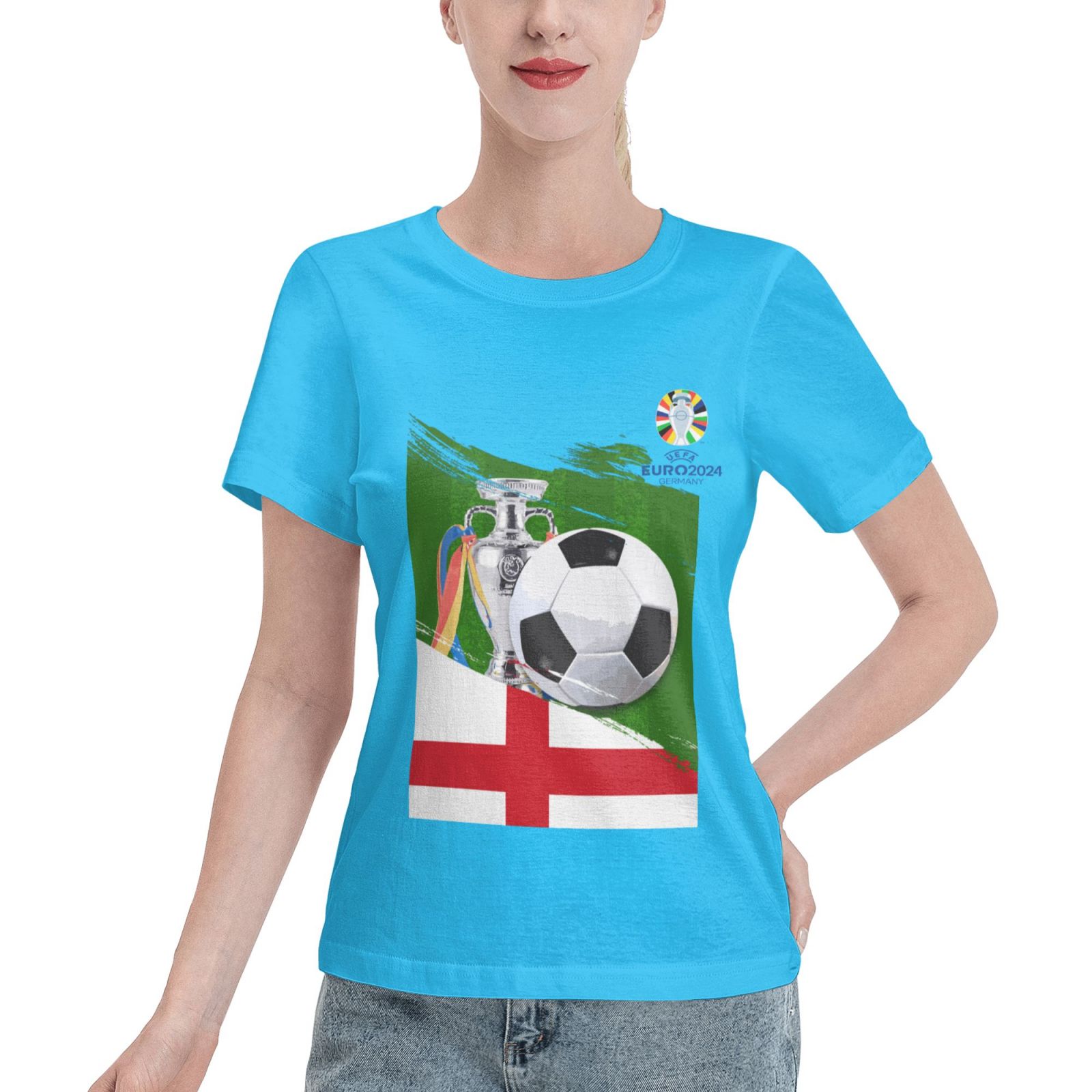 Women's England EURO 2024 Basic Short Sleeve T-Shirt WBT1682 - Soccerfana