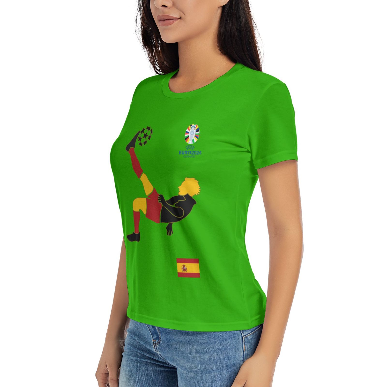 Women's Spain EURO 2024 Basic Short Sleeve T-Shirt WBT1725 - Soccerfana