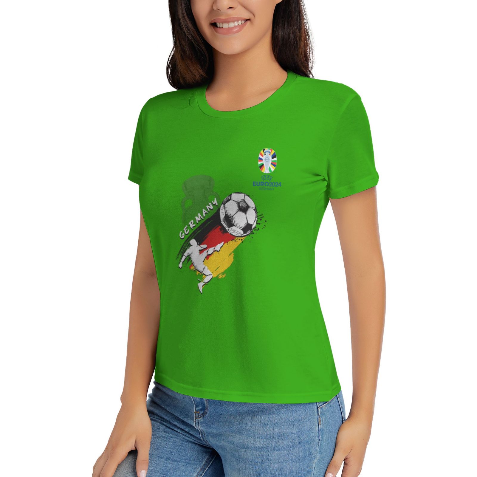 Women's Germany EURO 2024 Basic Short Sleeve T-Shirt WBT1680 - Soccerfana