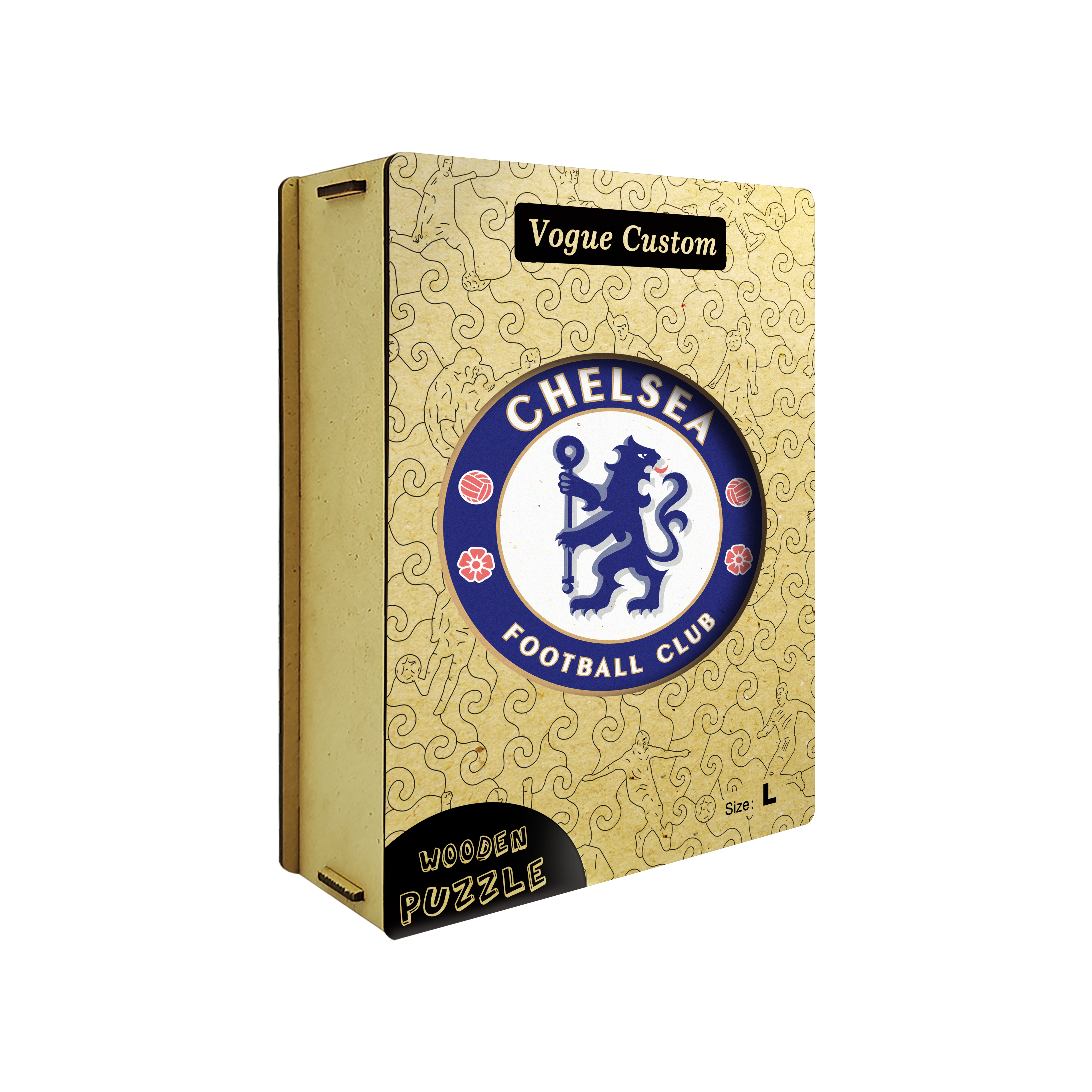 Chelsea Logo Wooden Jigsaw Puzzle - Soccerfana