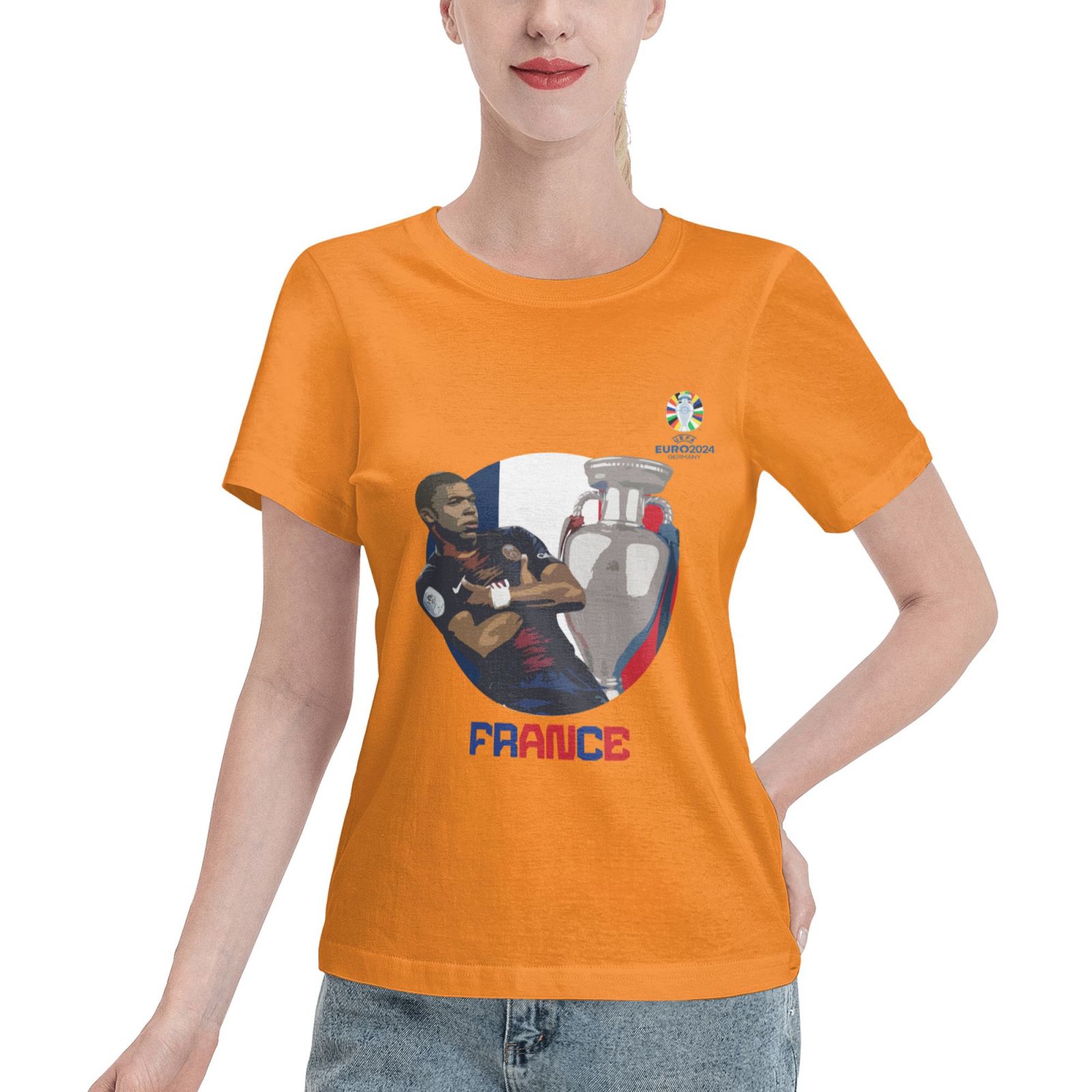 Women's France EURO 2024 Basic Short Sleeve T-Shirt WBT1730 - Soccerfana