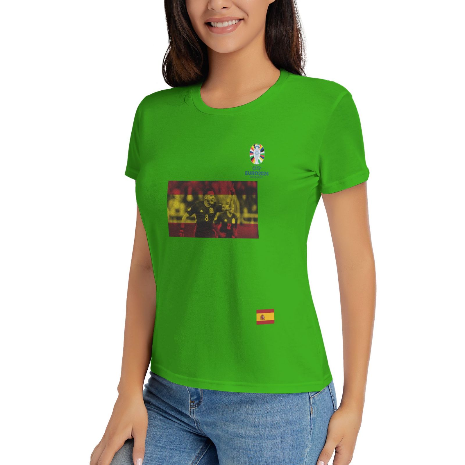 Women's Spain EURO 2024 Basic Short Sleeve T-Shirt WBT1740 - Soccerfana