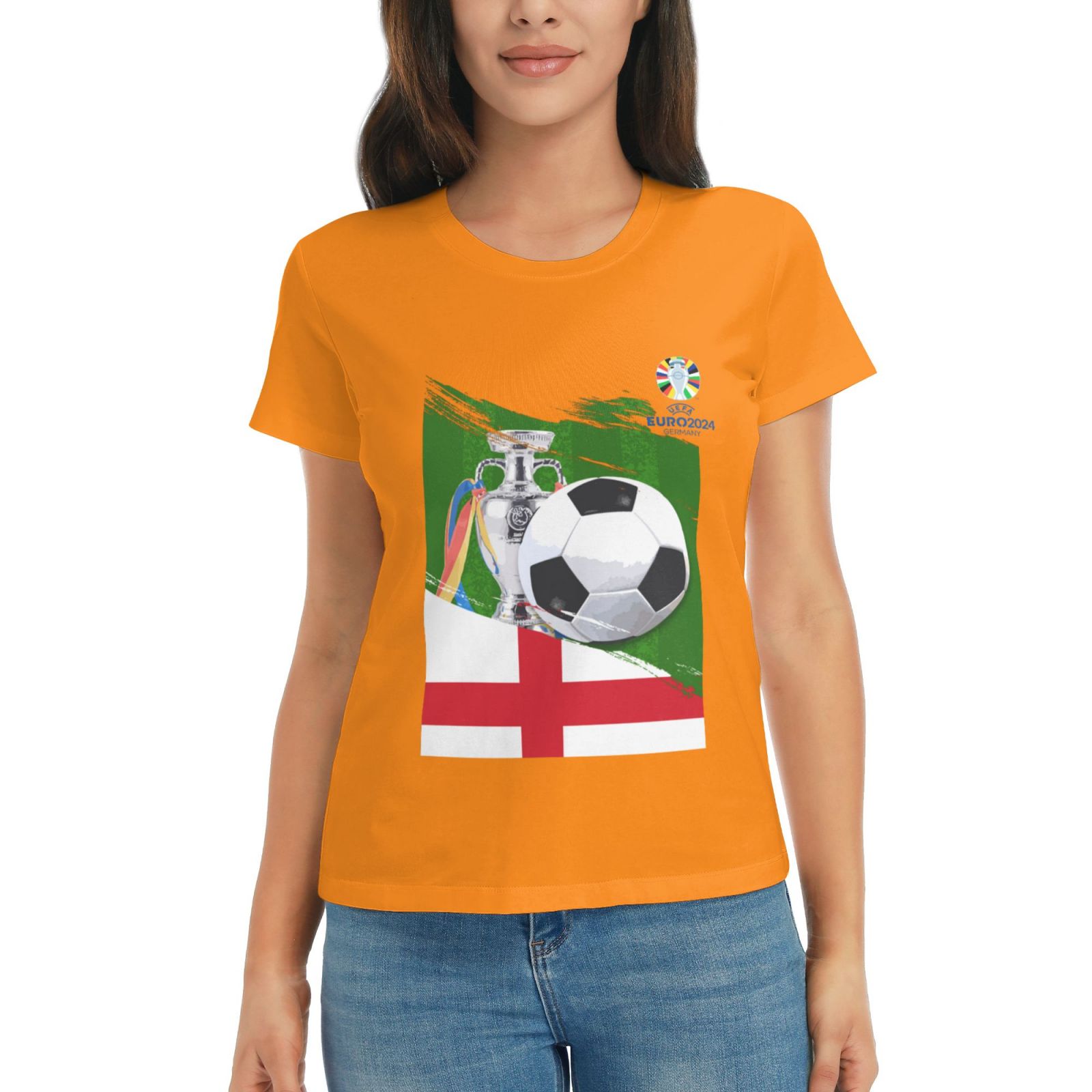 Women's England EURO 2024 Basic Short Sleeve T-Shirt WBT1682 - Soccerfana
