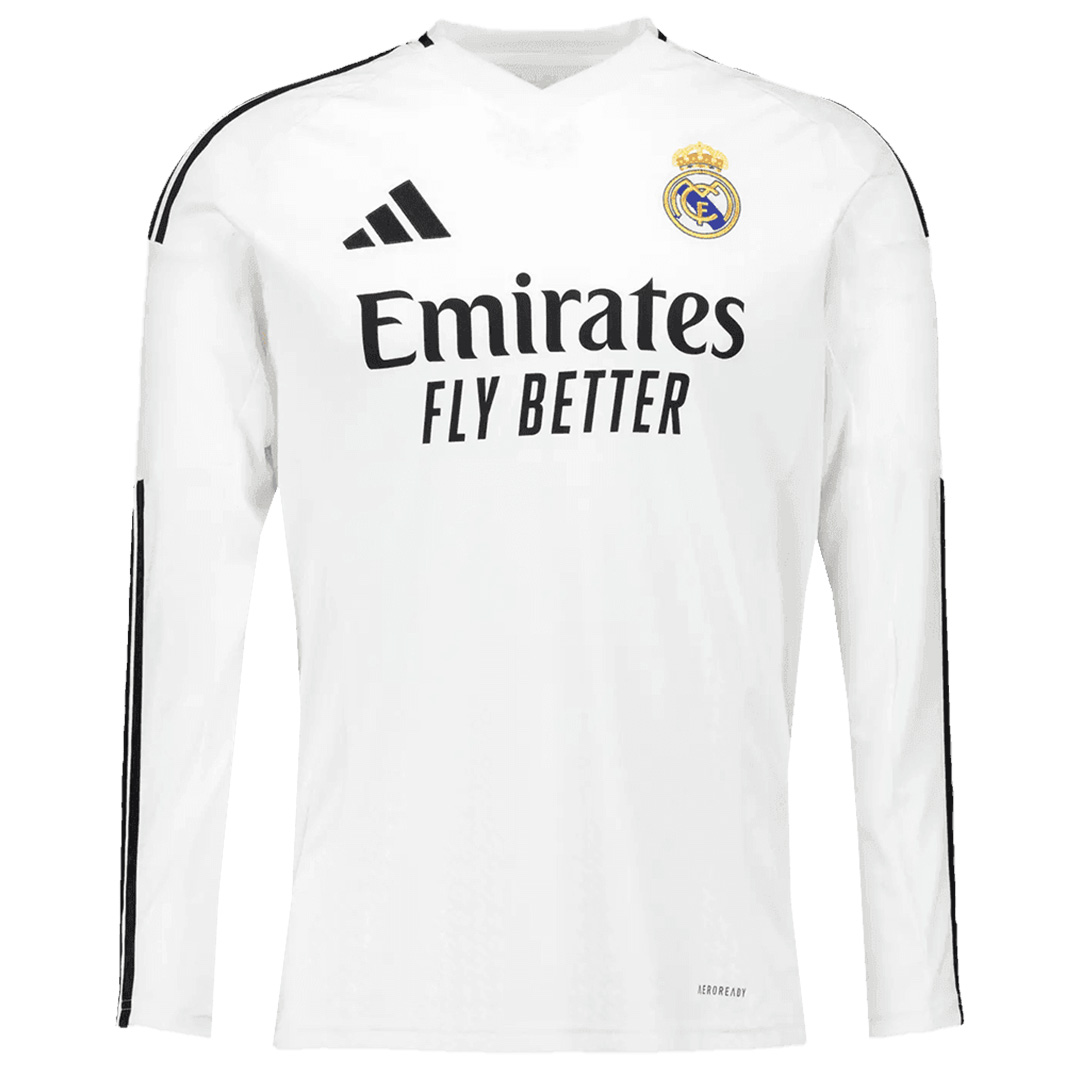 Real Madrid Home Long Sleeve Jersey 2024/25 - Soccerfana