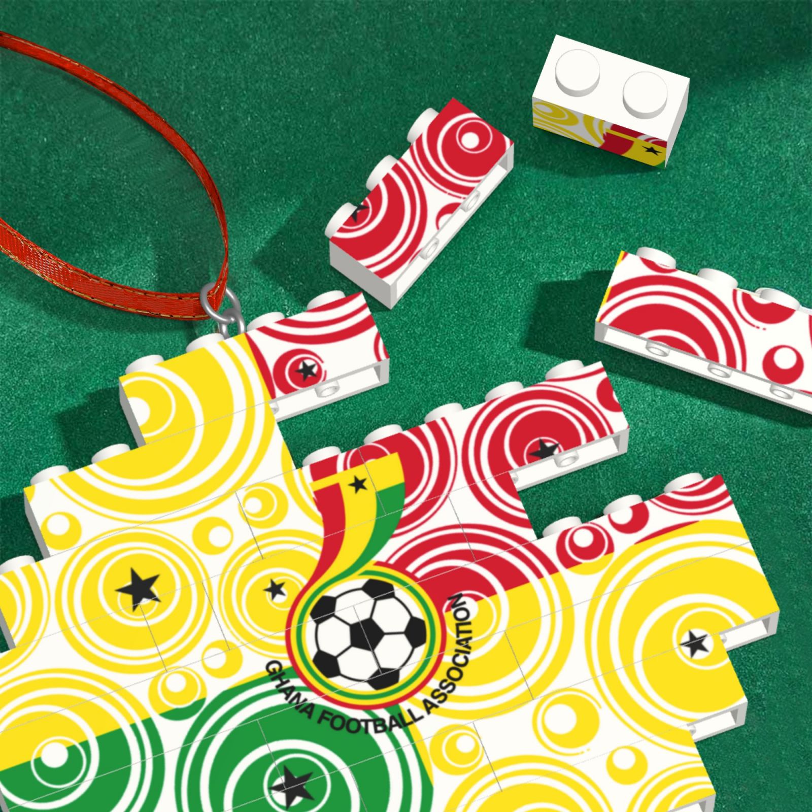 Ghana Building Block Puzzle Ornament BBP2017 - Soccerfana