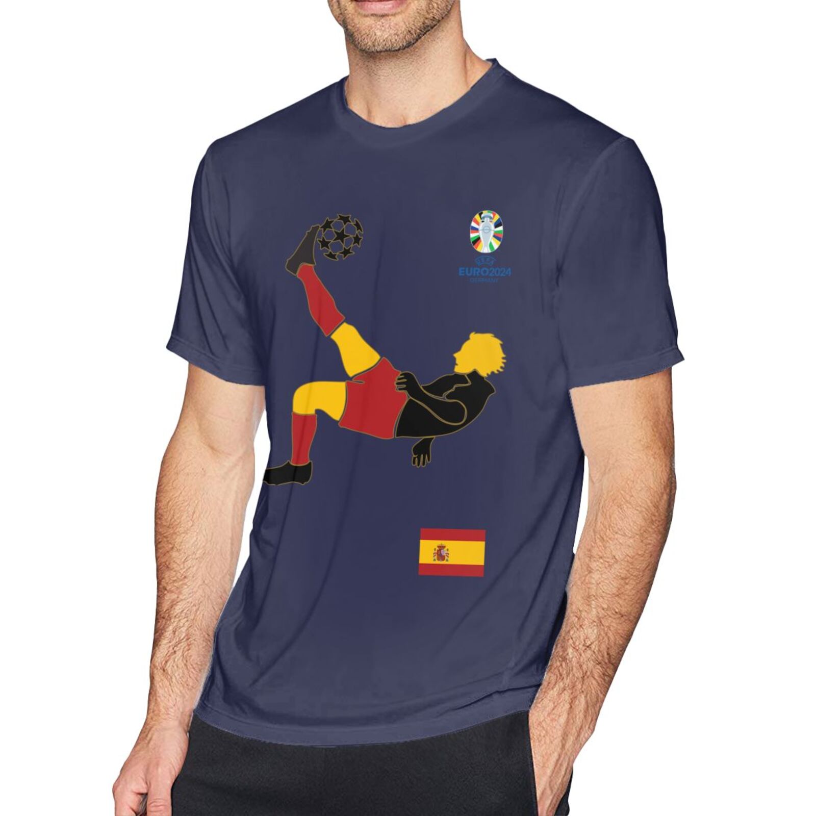 Men's Spain EURO 2024 Basic Short Sleeve T-Shirt BST1724 - Soccerfana