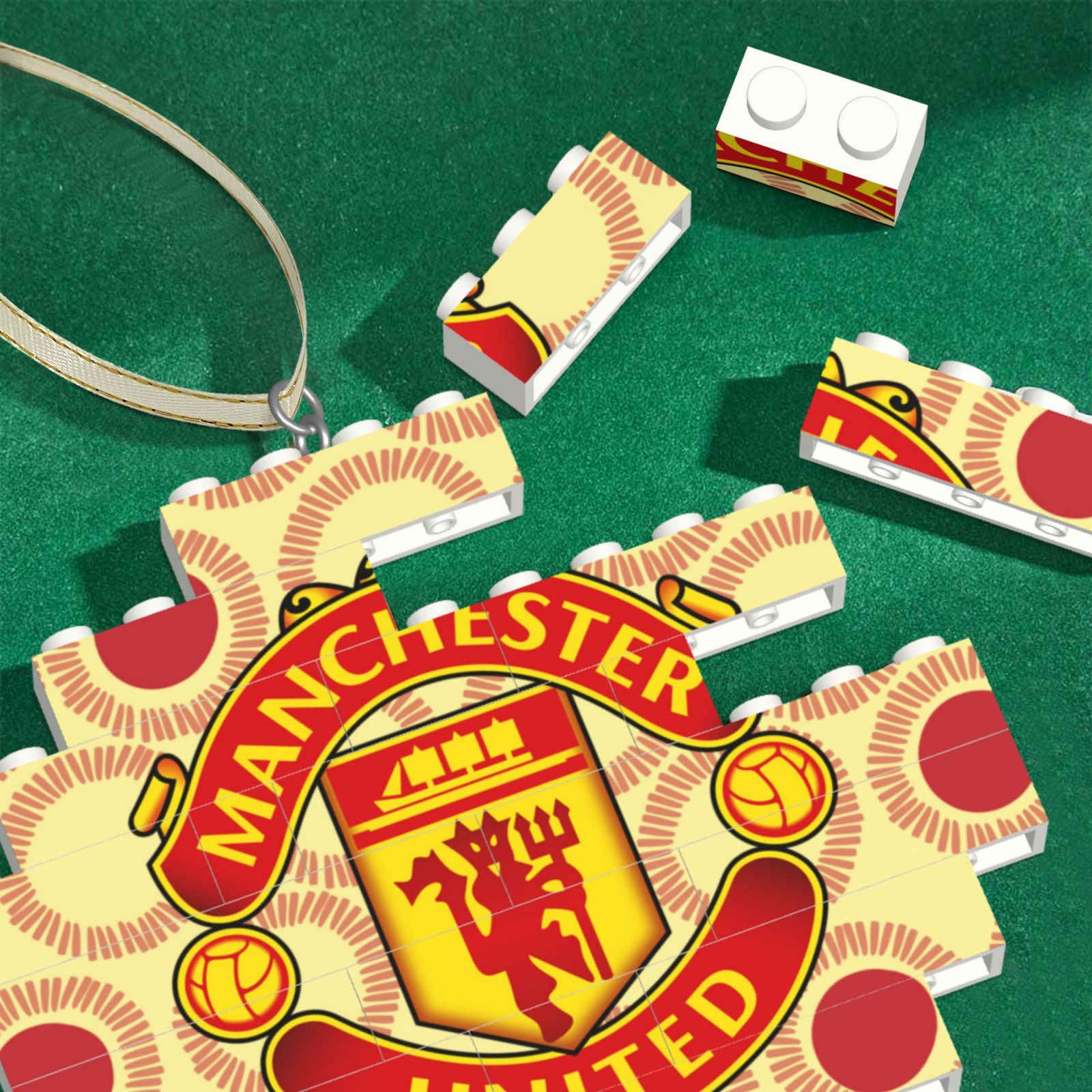 Manchester United Building Block Puzzle Ornament BBP2172 - Soccerfana