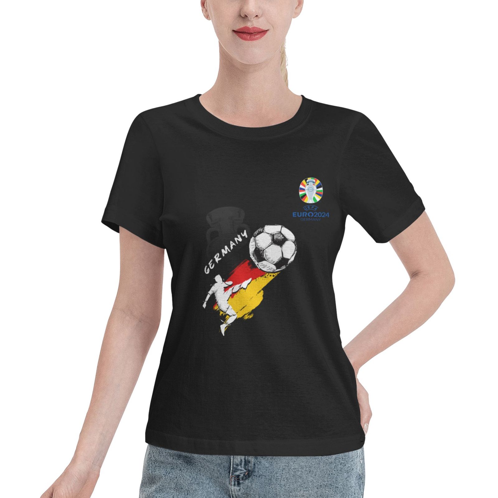 Women's Germany EURO 2024 Basic Short Sleeve T-Shirt WBT1680 - Soccerfana