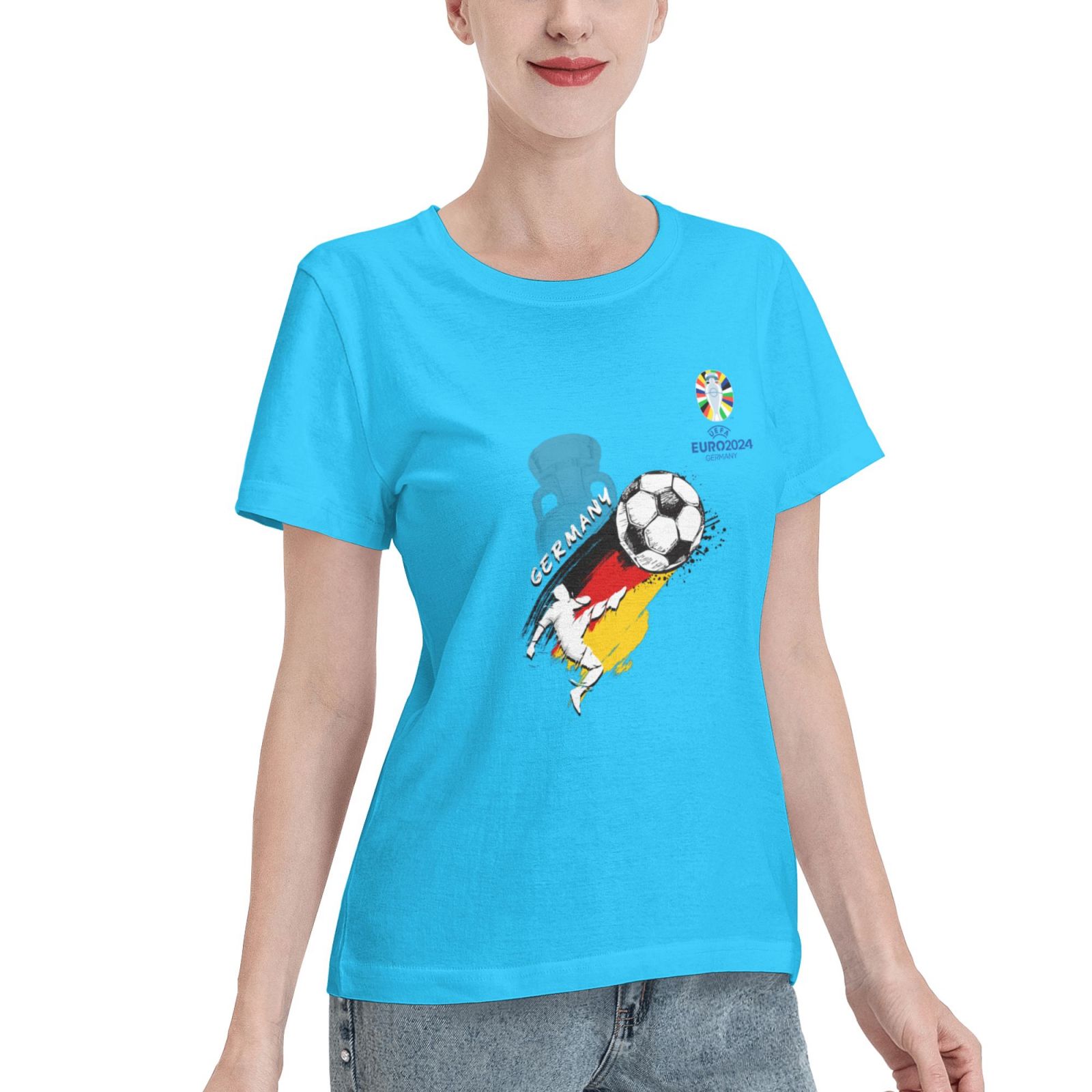 Women's Germany EURO 2024 Basic Short Sleeve T-Shirt WBT1680 - Soccerfana