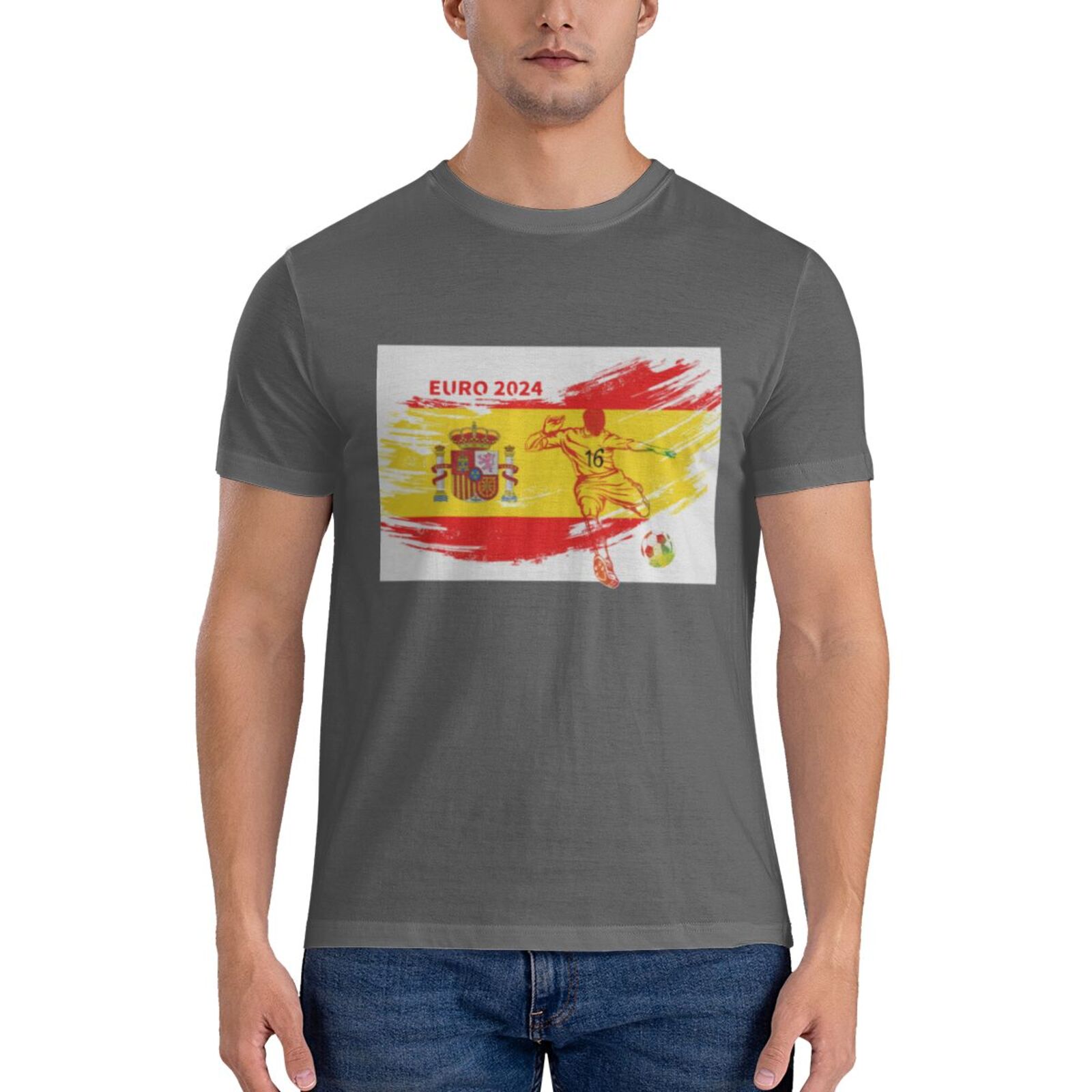 Men's Spain EURO 2024 Basic Short Sleeve T-Shirt BST1753 - Soccerfana