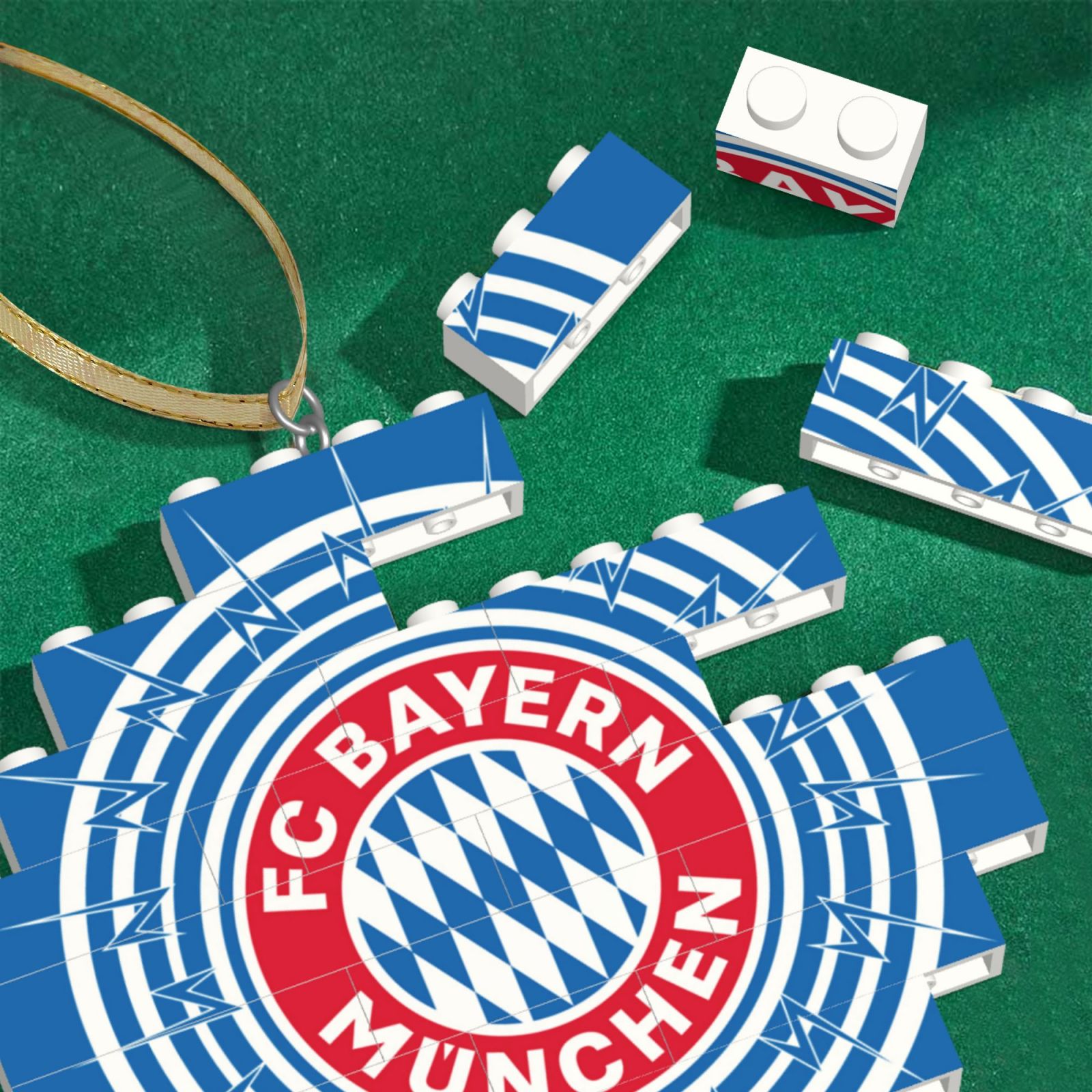 Bayern Munich Building Block Puzzle Ornament BBP2192 - Soccerfana