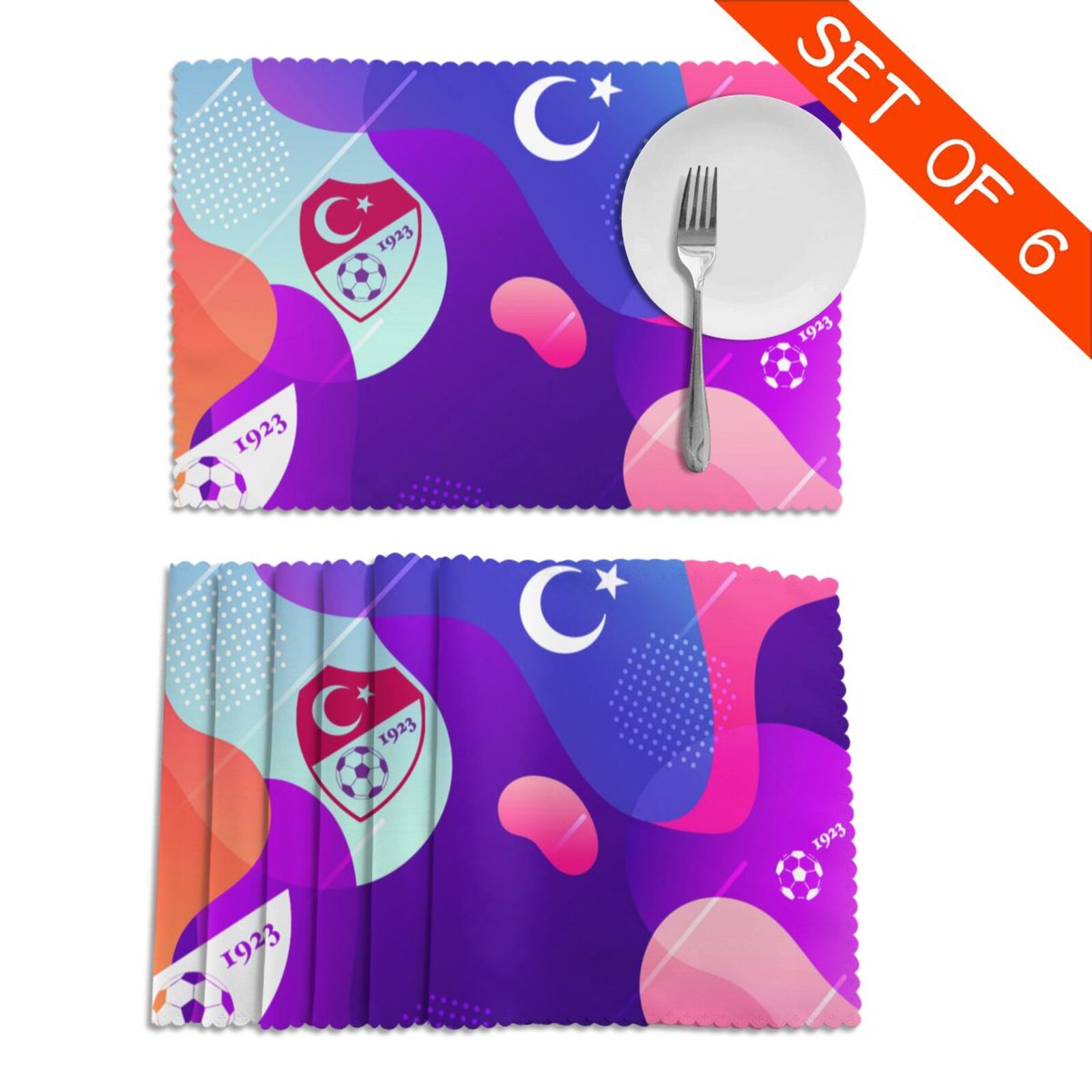 Turkey Placemat Set Of 6 PFD2297 - Soccerfana