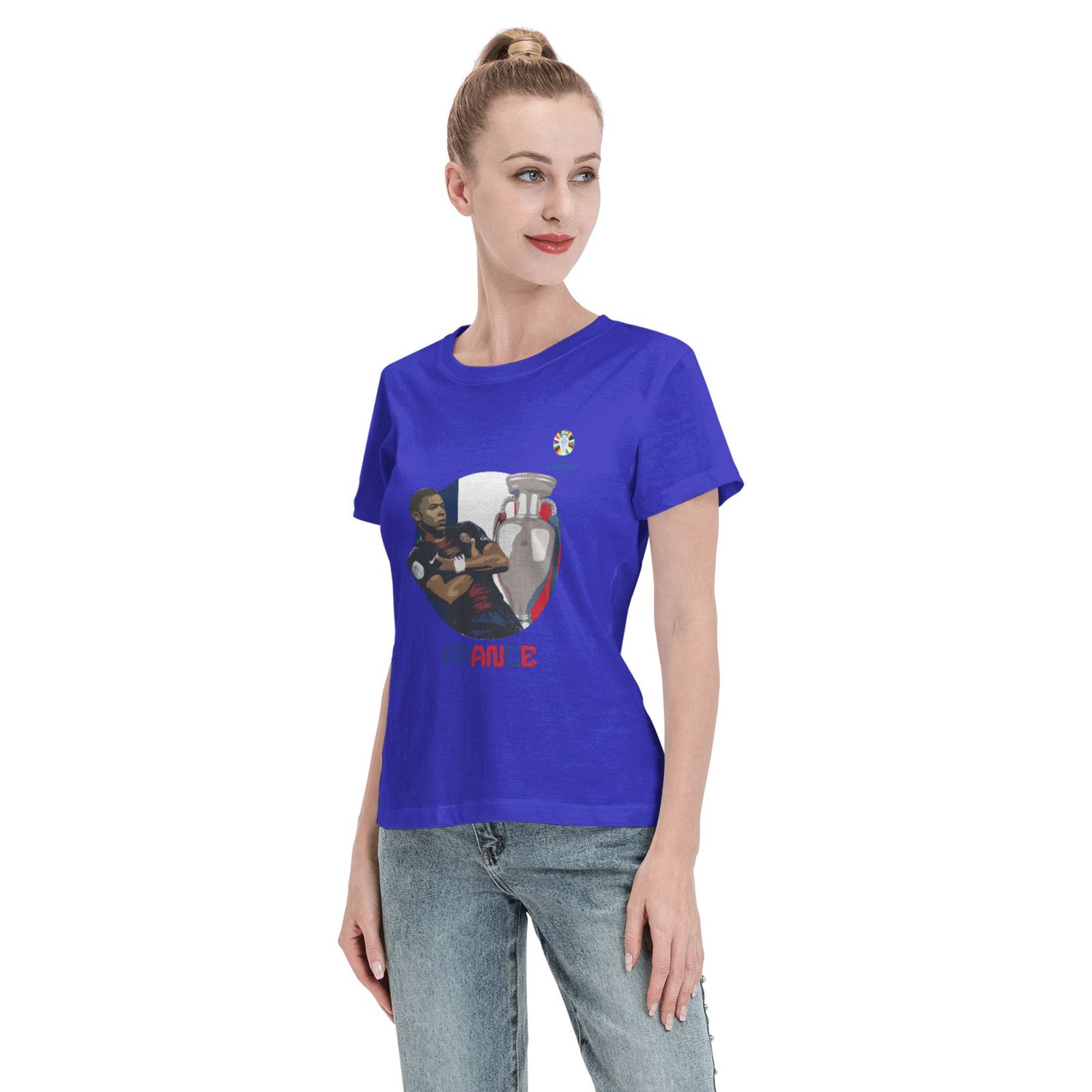 Women's France EURO 2024 Basic Short Sleeve T-Shirt WBT1730 - Soccerfana