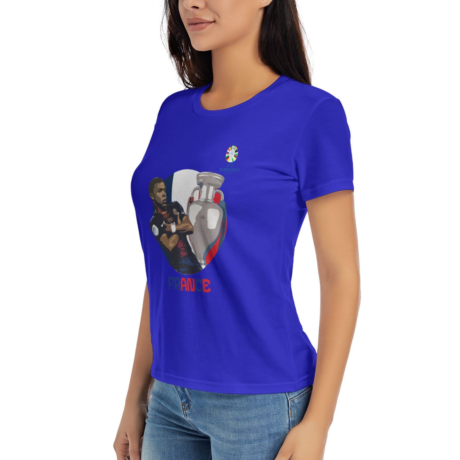 Women's France EURO 2024 Basic Short Sleeve T-Shirt WBT1730 - Soccerfana