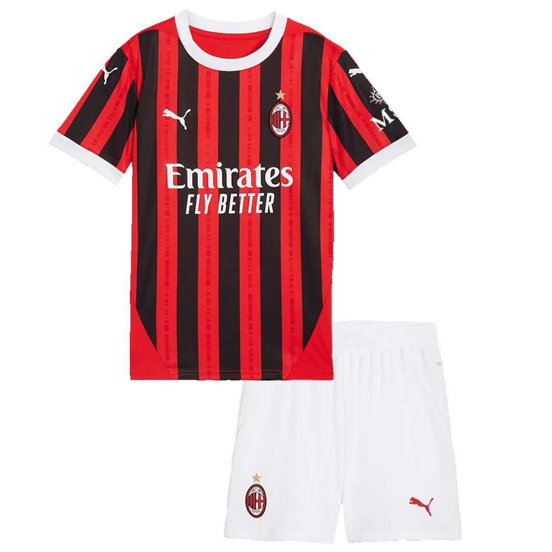Kid's AC Milan Home Jersey+Shorts 2024/25 - Soccerfana