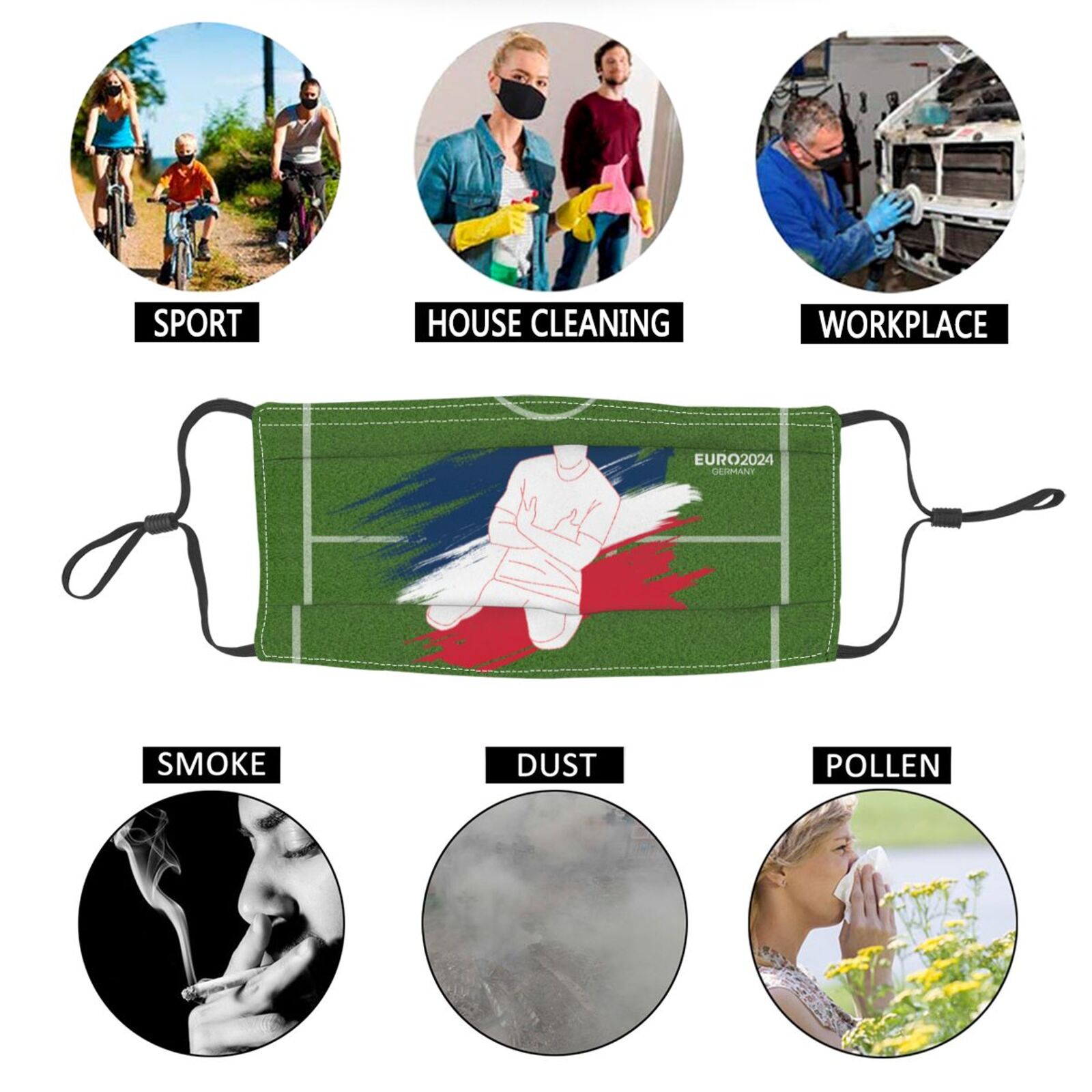 France EURO 2024 Adult Dust Mask DMK1705 - Soccerfana